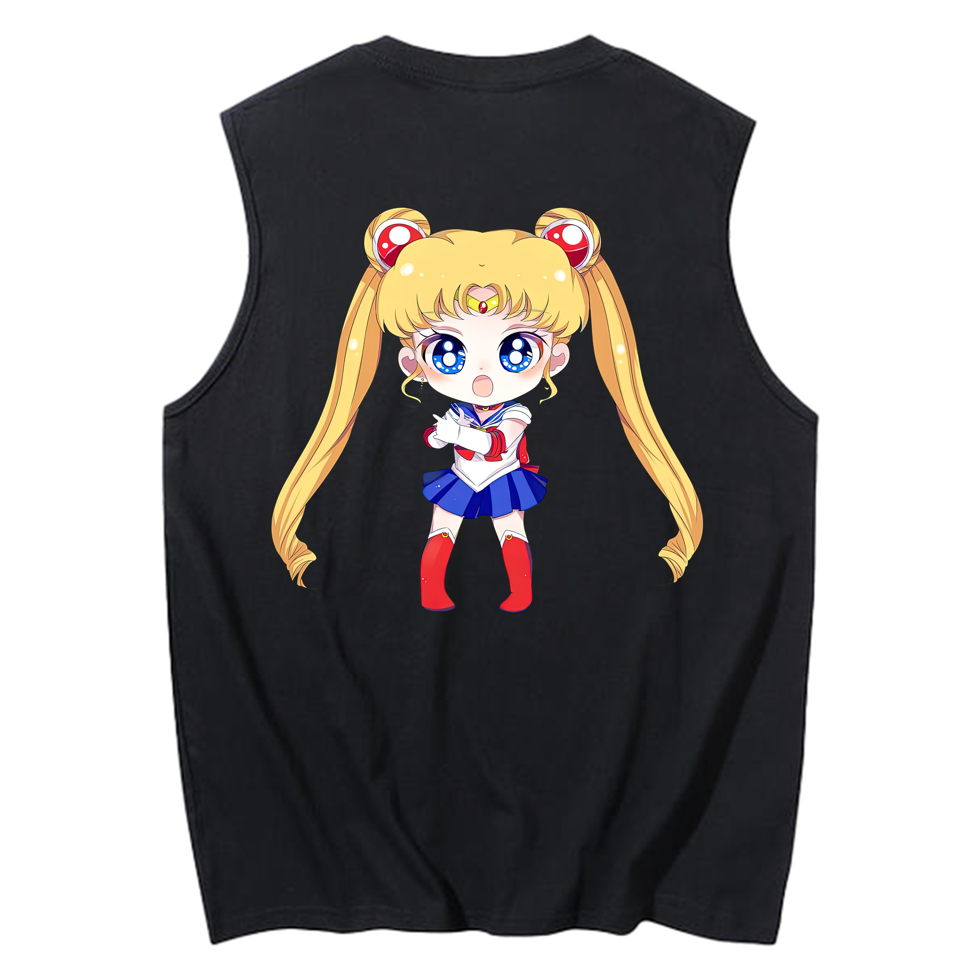 （画像用） 美少女戦士セーラームーン 月野 うさぎ つきの うさぎ Sailor Moon Tsukino Usagi コットン100％タンクトップ（背面プリント）