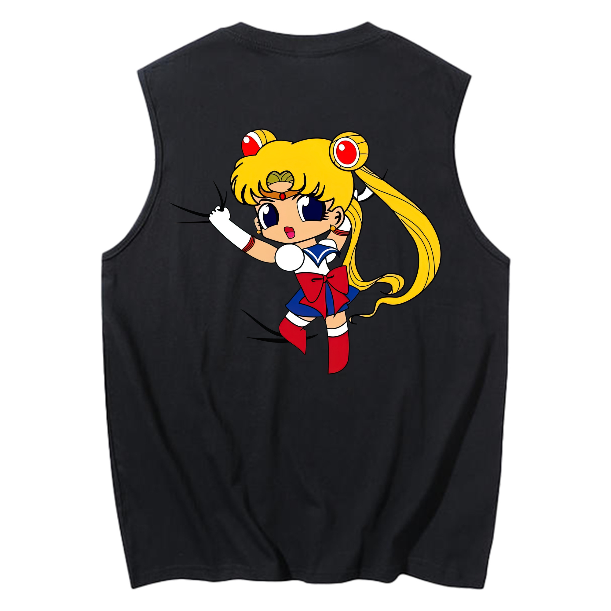 （画像用） 美少女戦士セーラームーン 月野 うさぎ つきの うさぎ Sailor Moon Tsukino Usagi コットン100％タンクトップ（背面プリント）