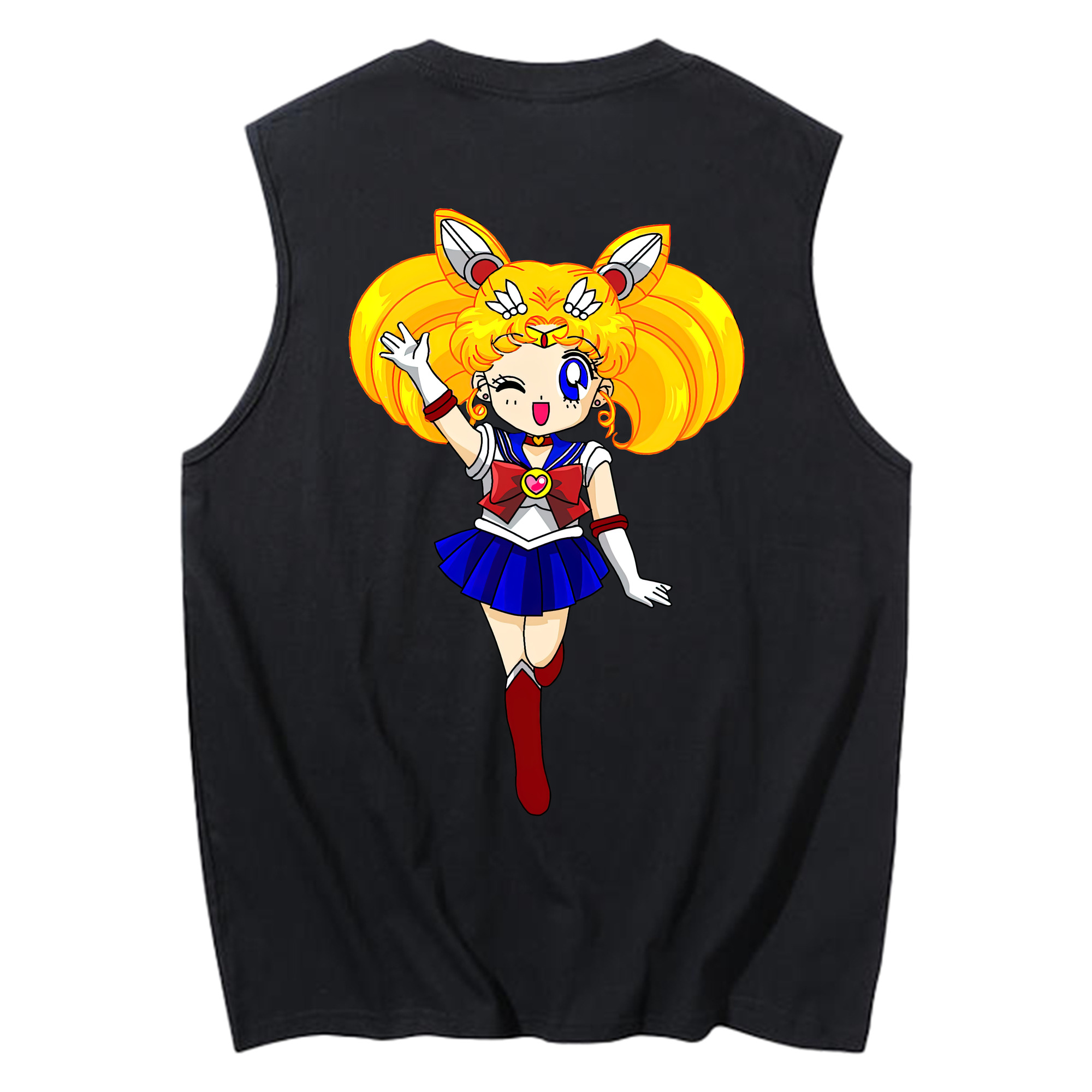 （画像用） 美少女戦士セーラームーン 月野 うさぎ つきの うさぎ Sailor Moon Tsukino Usagi コットン100％タンクトップ（背面プリント）