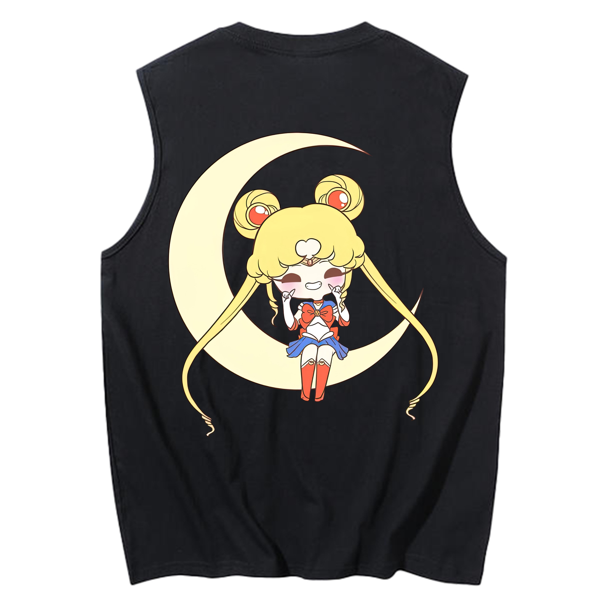（画像用） 美少女戦士セーラームーン 月野 うさぎ つきの うさぎ Sailor Moon Tsukino Usagi コットン100％タンクトップ（背面プリント）