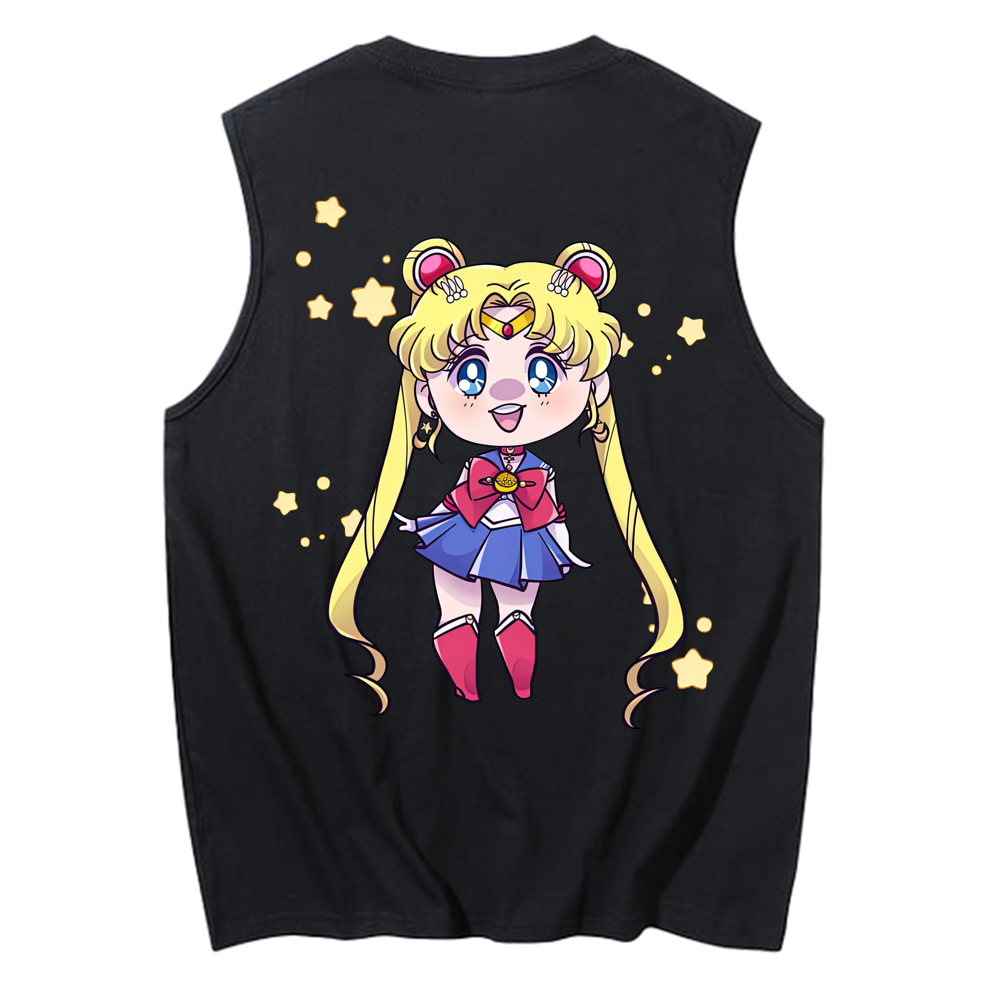 （画像用） 美少女戦士セーラームーン 月野 うさぎ つきの うさぎ Sailor Moon Tsukino Usagi コットン100％タンクトップ（背面プリント）