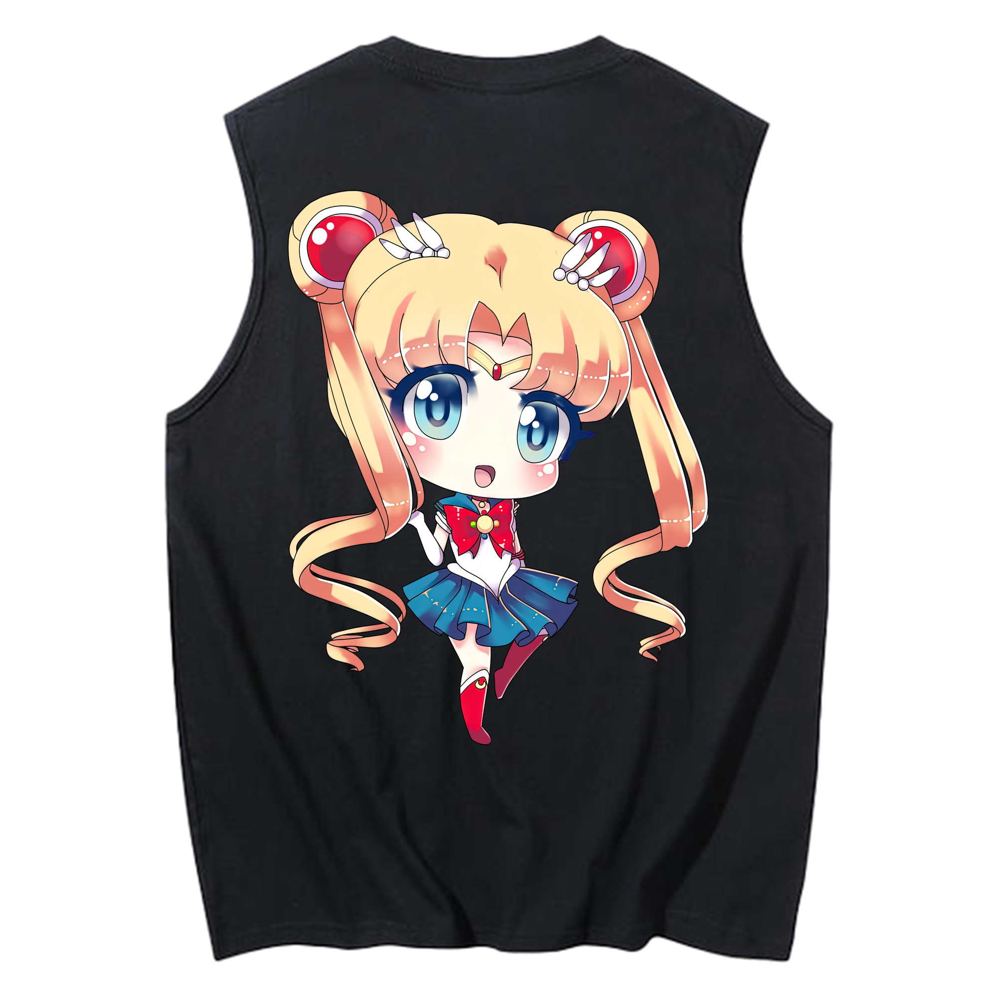 （画像用） 美少女戦士セーラームーン 月野 うさぎ つきの うさぎ Sailor Moon Tsukino Usagi コットン100％タンクトップ（背面プリント）