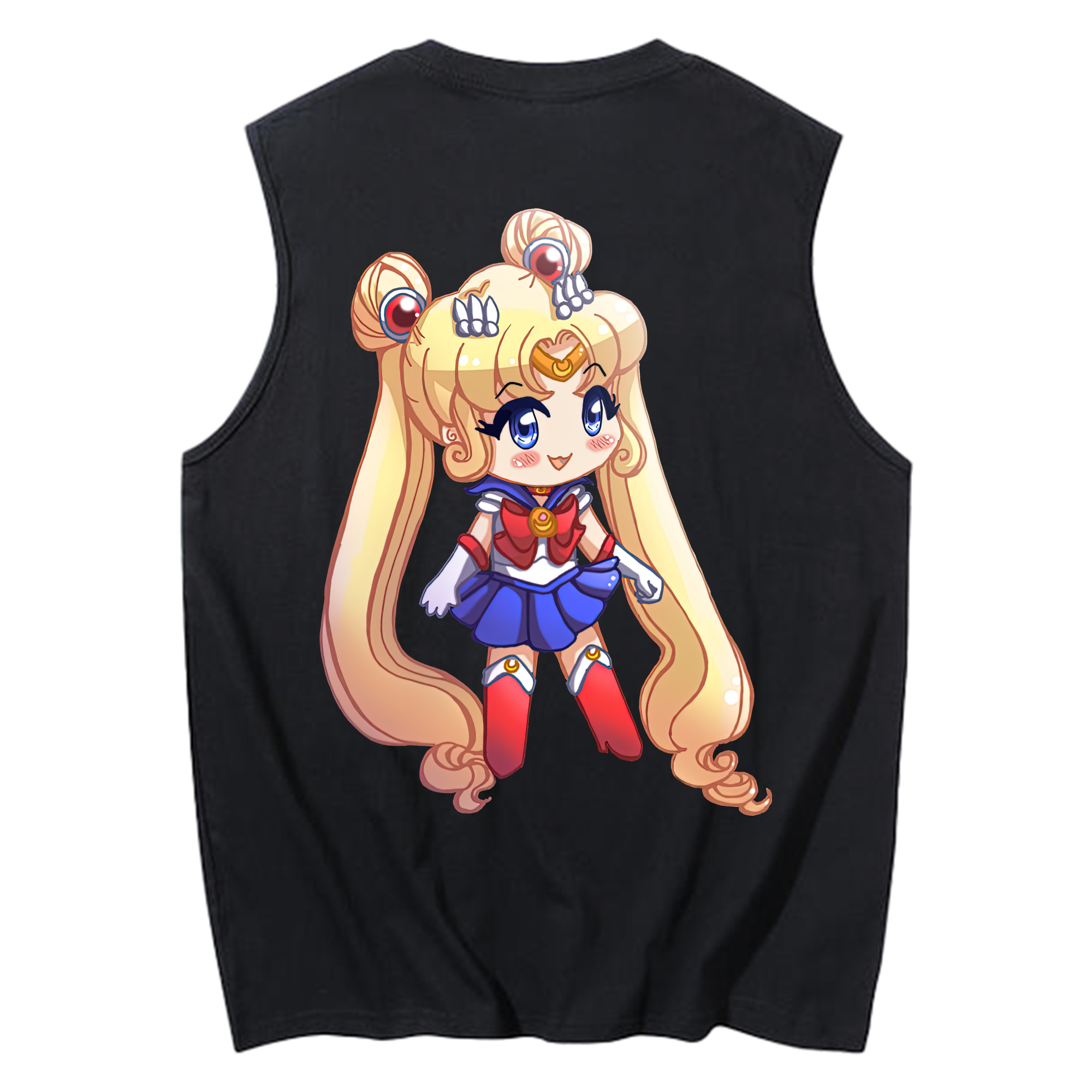（画像用） 美少女戦士セーラームーン 月野 うさぎ つきの うさぎ Sailor Moon Tsukino Usagi コットン100％タンクトップ（背面プリント）
