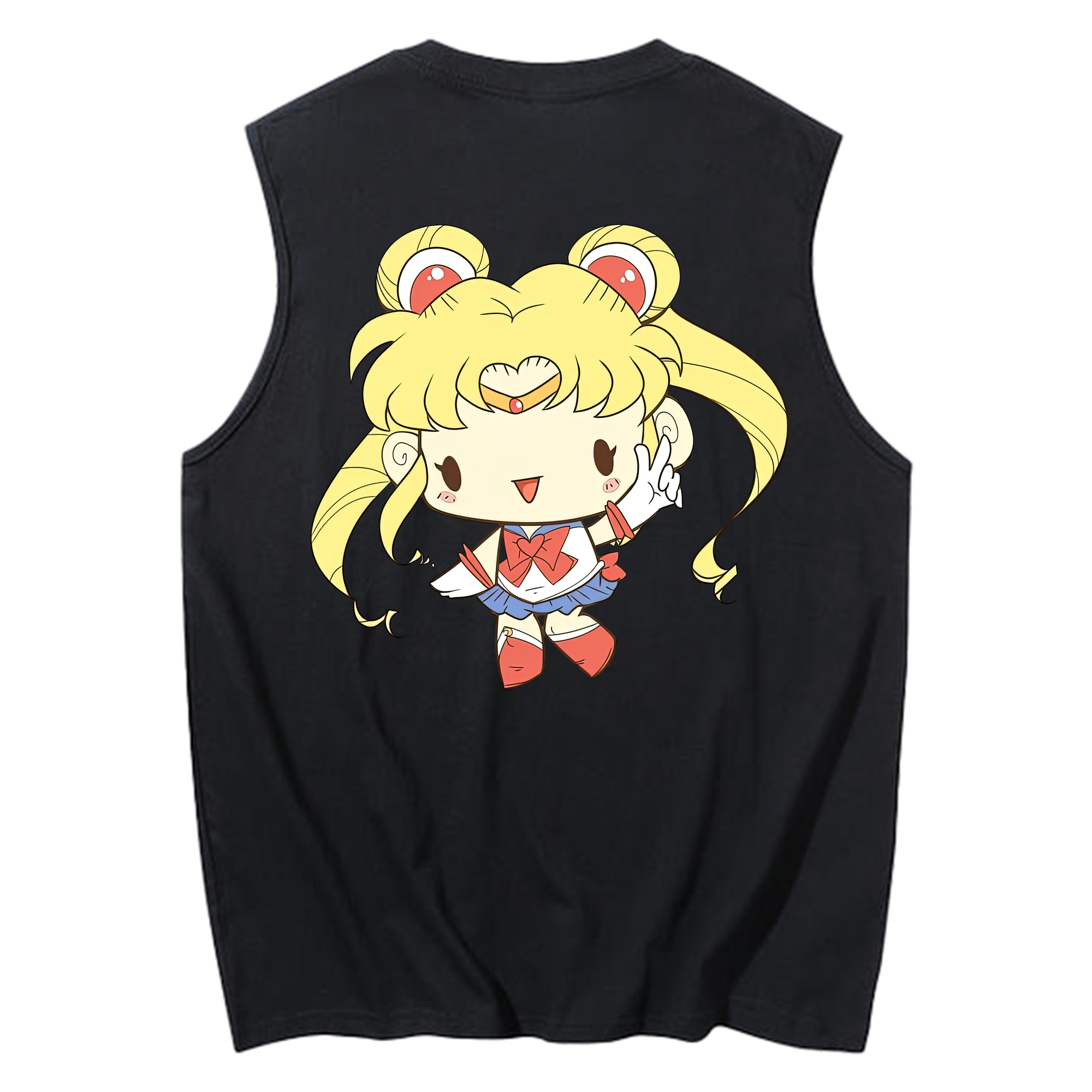 （画像用） 美少女戦士セーラームーン 月野 うさぎ つきの うさぎ Sailor Moon Tsukino Usagi コットン100％タンクトップ（背面プリント）