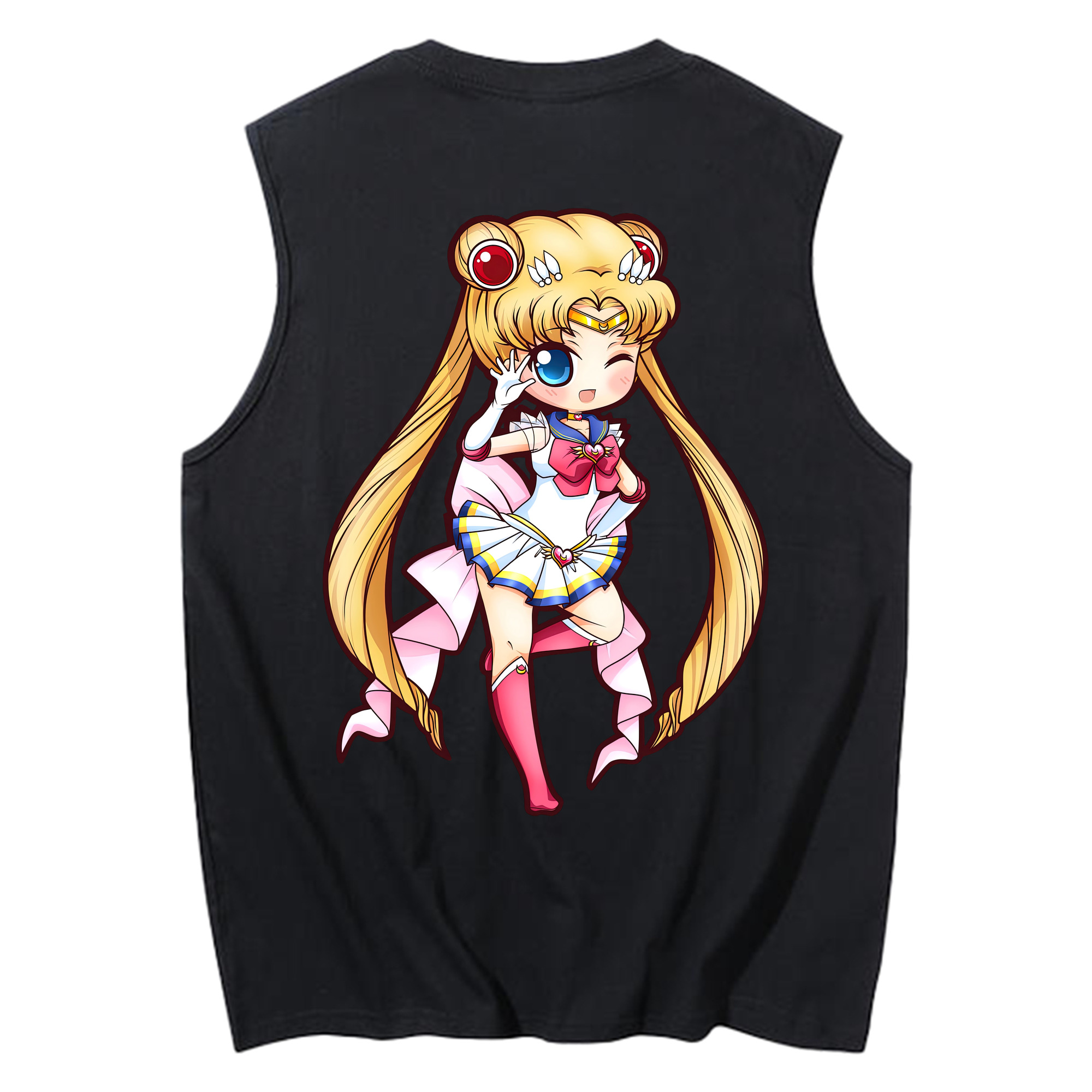 （画像用） 美少女戦士セーラームーン 月野 うさぎ つきの うさぎ Sailor Moon Tsukino Usagi コットン100％タンクトップ（背面プリント）