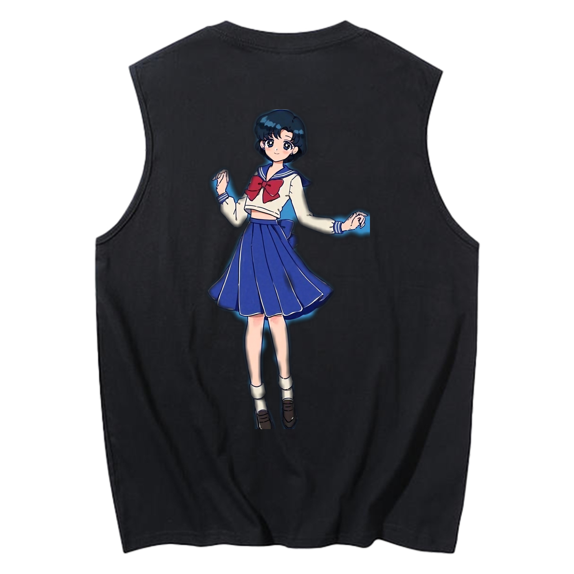 （画像用） 美少女戦士セーラームーン 水野 亜美 みずの あみ Sailor Moon Mizuno Ami コットン100％タンクトップ（背面プリント）