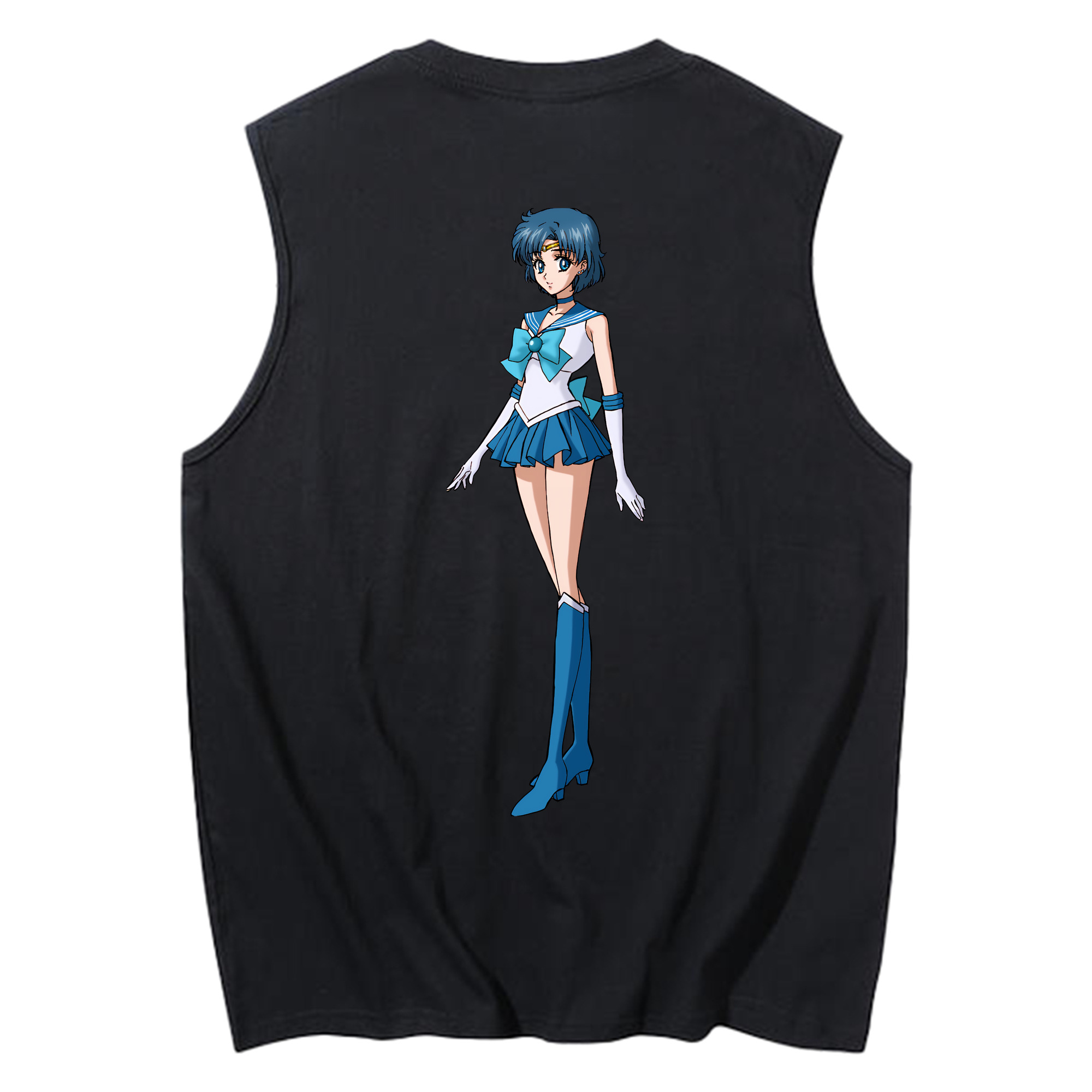 （画像用） 美少女戦士セーラームーン 水野 亜美 みずの あみ Sailor Moon Mizuno Ami コットン100％タンクトップ（背面プリント）