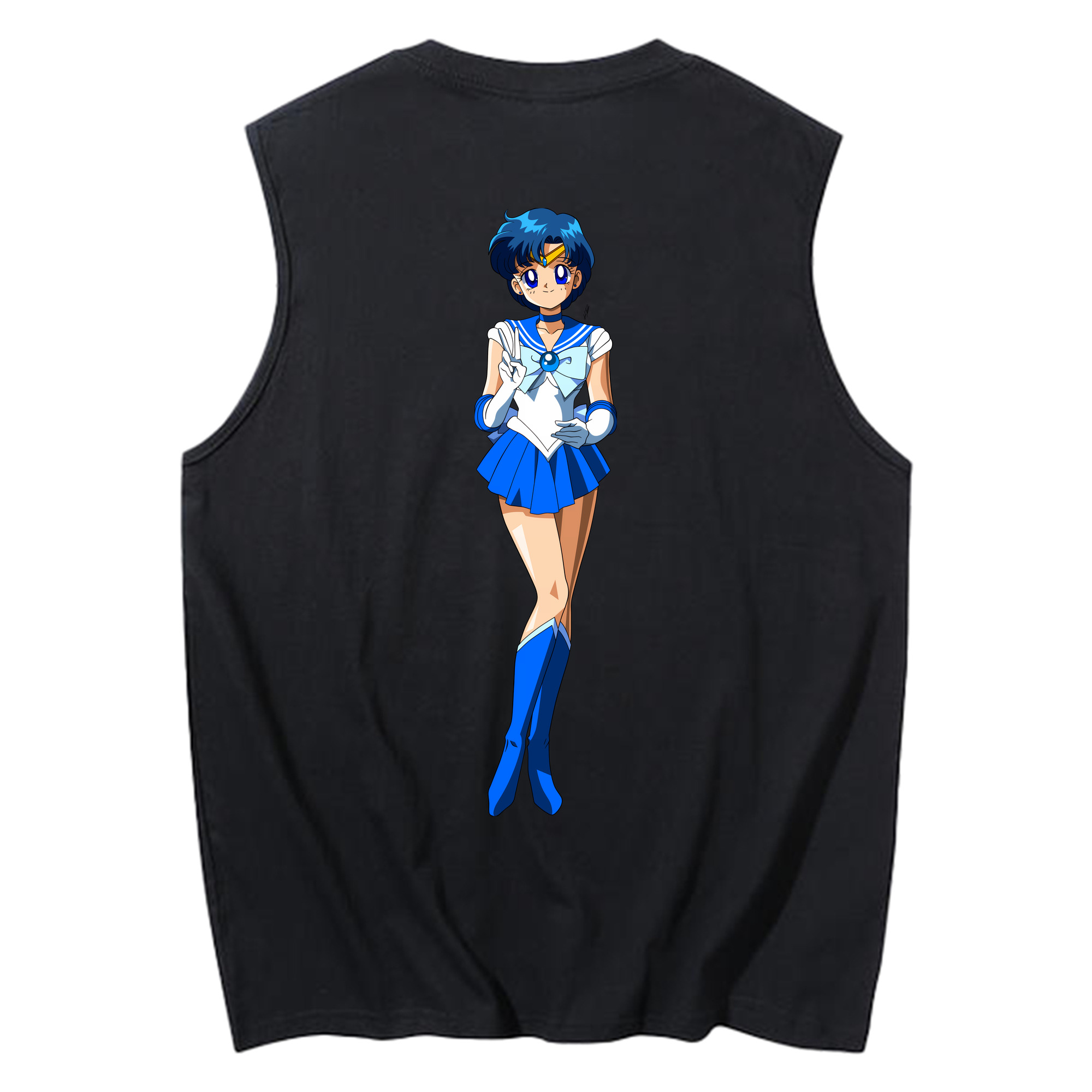 （画像用） 美少女戦士セーラームーン 水野 亜美 みずの あみ Sailor Moon Mizuno Ami コットン100％タンクトップ（背面プリント）