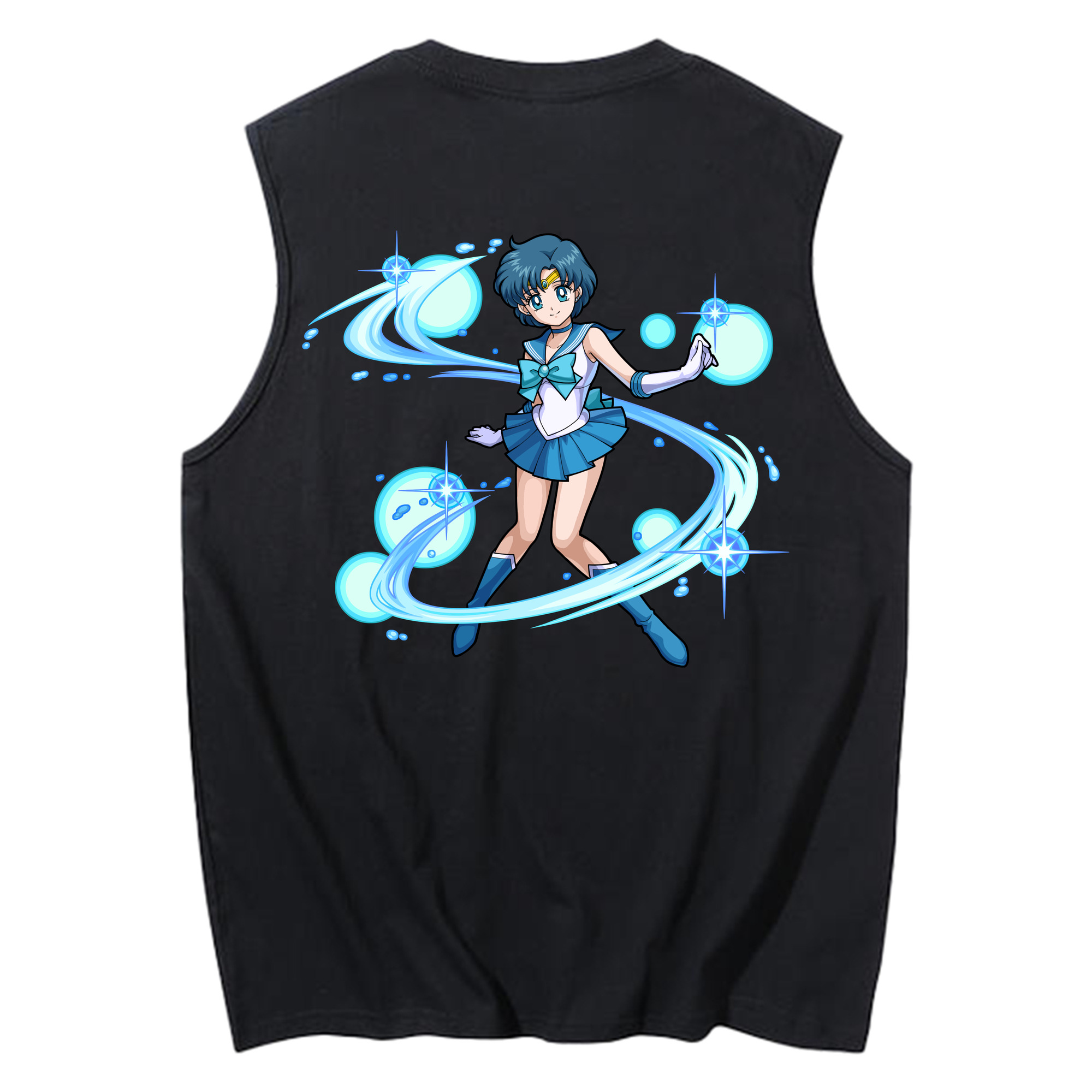 （画像用） 美少女戦士セーラームーン 水野 亜美 みずの あみ Sailor Moon Mizuno Ami コットン100％タンクトップ（背面プリント）