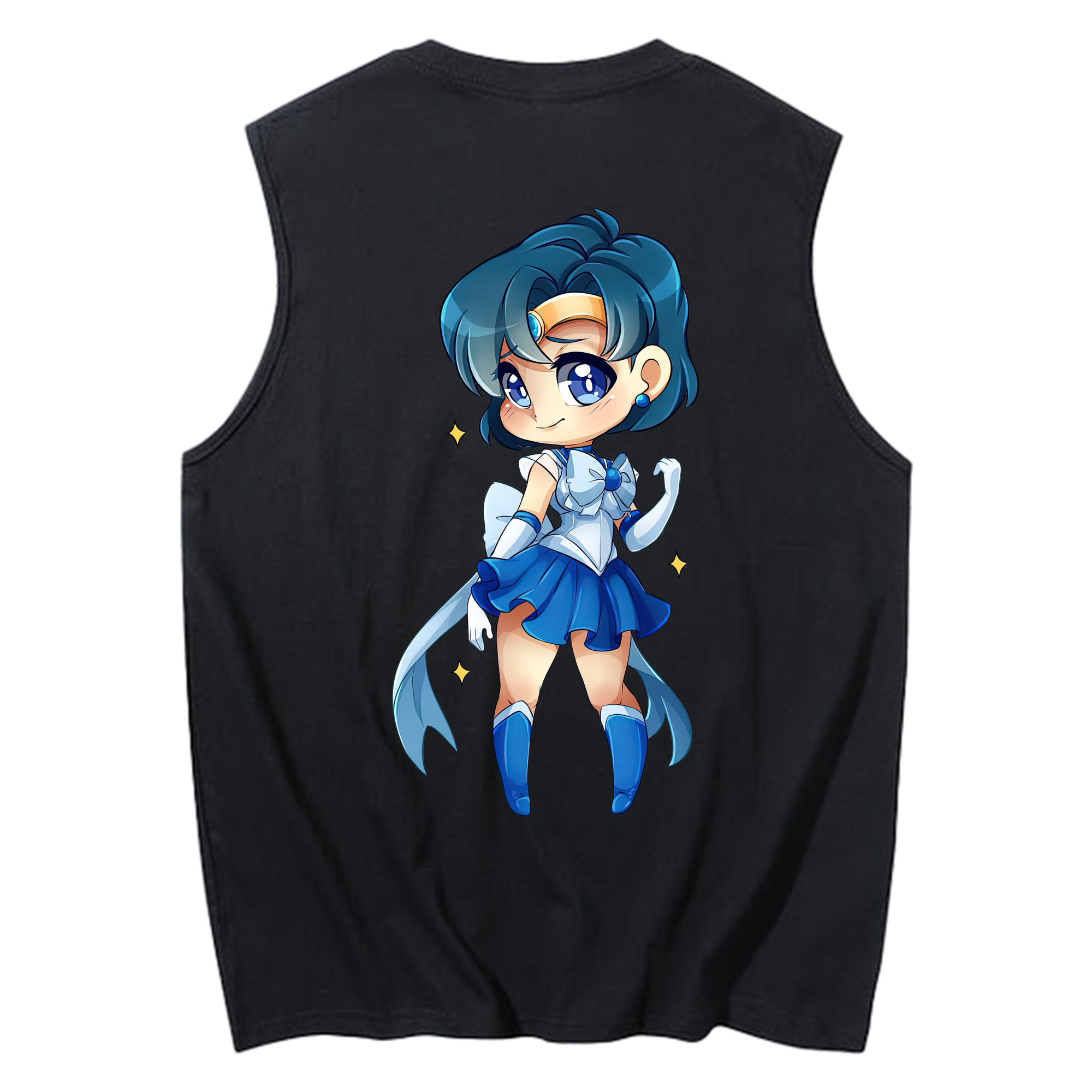 （画像用） 美少女戦士セーラームーン 水野 亜美 みずの あみ Sailor Moon Mizuno Ami コットン100％タンクトップ（背面プリント）