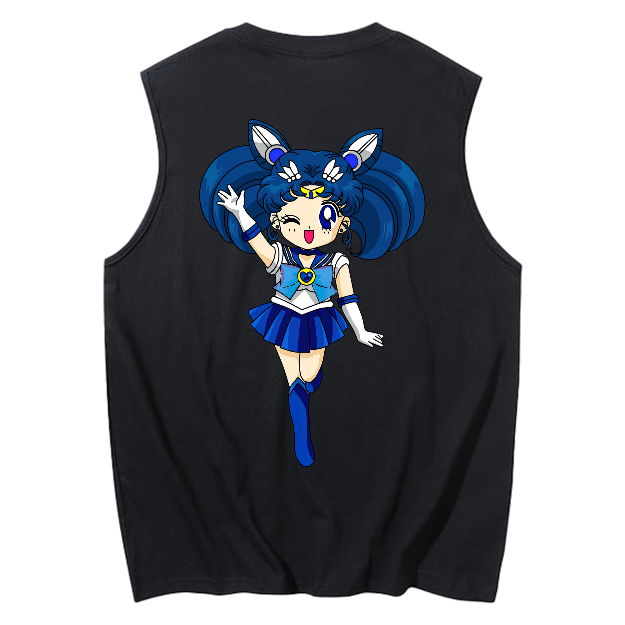 （画像用） 美少女戦士セーラームーン 水野 亜美 みずの あみ Sailor Moon Mizuno Ami コットン100％タンクトップ（背面プリント）