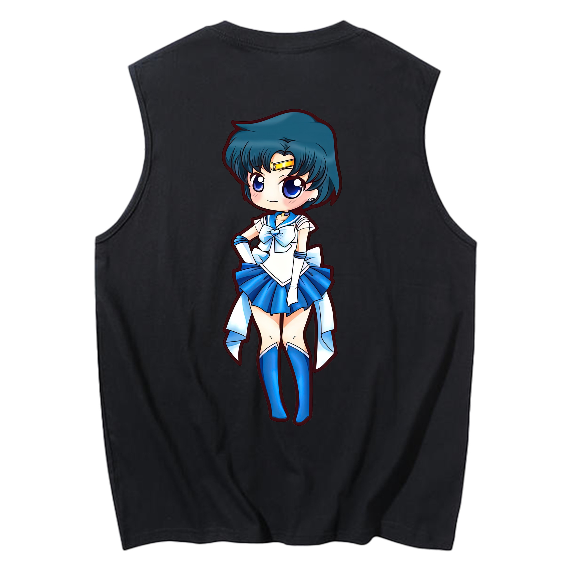 （画像用） 美少女戦士セーラームーン 水野 亜美 みずの あみ Sailor Moon Mizuno Ami コットン100％タンクトップ（背面プリント）