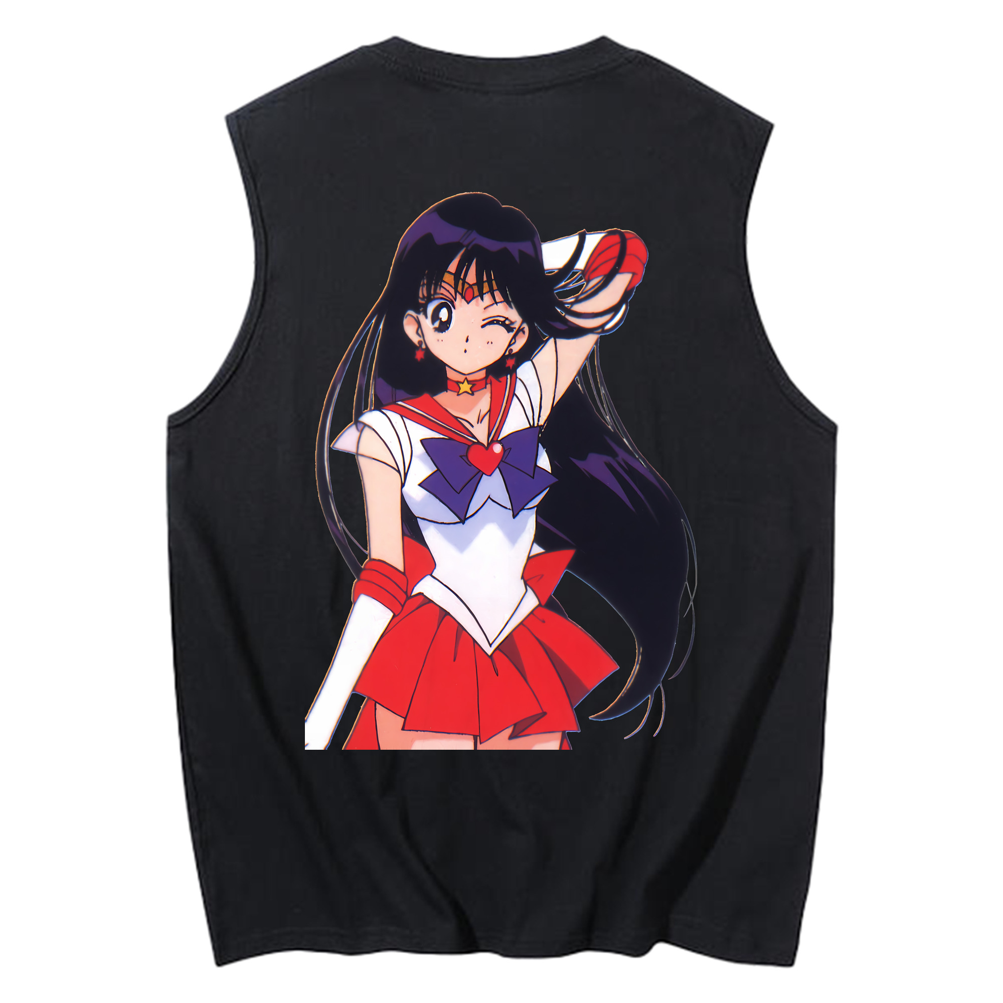（画像用） 美少女戦士セーラームーン 火野レイ ひの レイ Sailor Moon Hino Rei （セーラーマーズ,Sailor Mars） コットン100％タンクトップ（背面プリント）