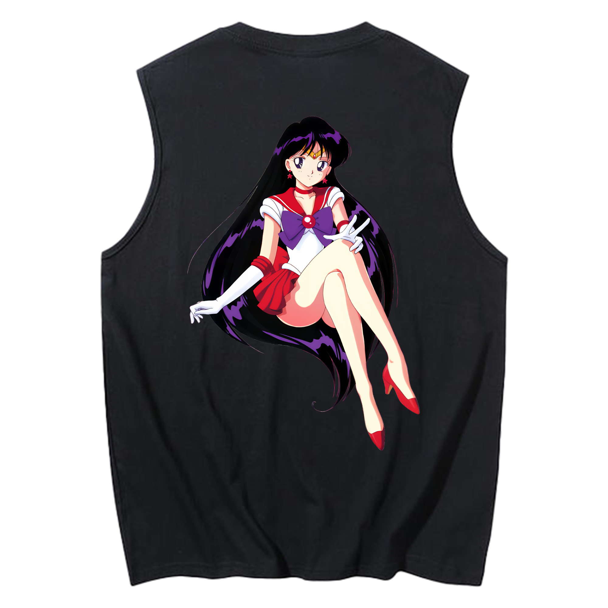 （画像用） 美少女戦士セーラームーン 火野レイ ひの レイ Sailor Moon Hino Rei （セーラーマーズ,Sailor Mars） コットン100％タンクトップ（背面プリント）