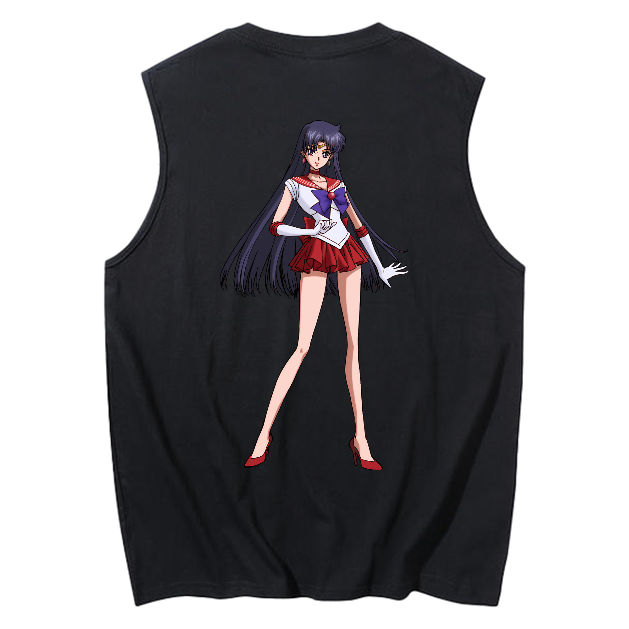 （画像用） 美少女戦士セーラームーン 火野レイ ひの レイ Sailor Moon Hino Rei （セーラーマーズ,Sailor Mars） コットン100％タンクトップ（背面プリント）