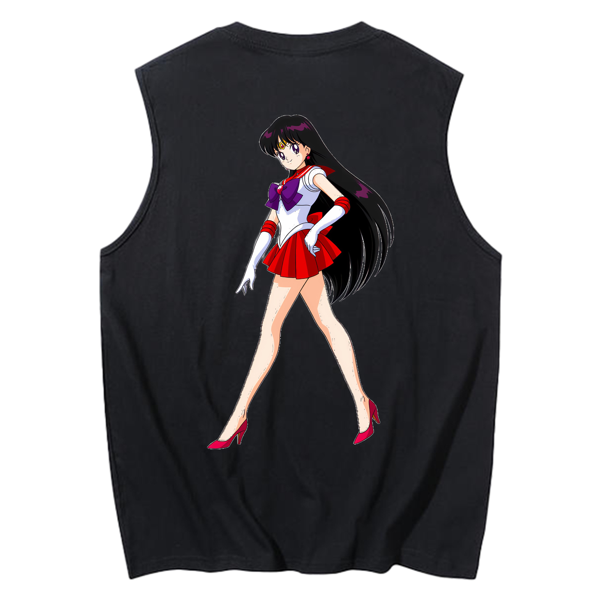 （画像用） 美少女戦士セーラームーン 火野レイ ひの レイ Sailor Moon Hino Rei （セーラーマーズ,Sailor Mars） コットン100％タンクトップ（背面プリント）