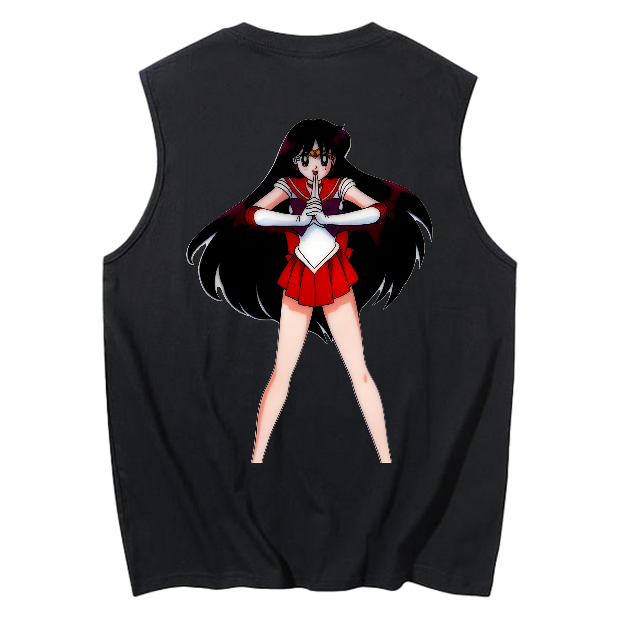 （画像用） 美少女戦士セーラームーン 火野レイ ひの レイ Sailor Moon Hino Rei （セーラーマーズ,Sailor Mars） コットン100％タンクトップ（背面プリント）