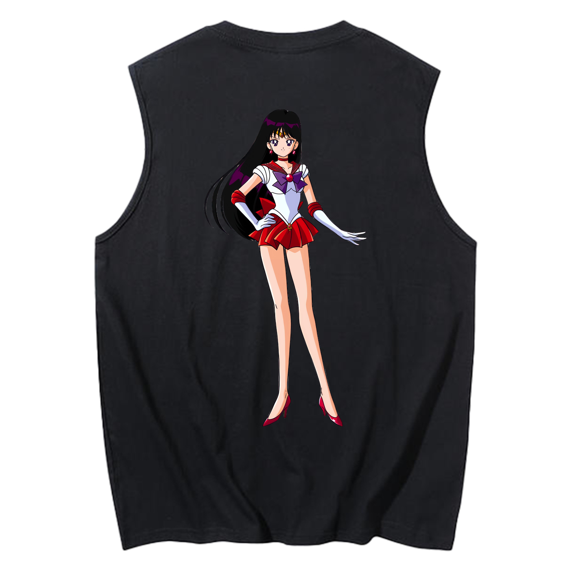 （画像用） 美少女戦士セーラームーン 火野レイ ひの レイ Sailor Moon Hino Rei （セーラーマーズ,Sailor Mars） コットン100％タンクトップ（背面プリント）