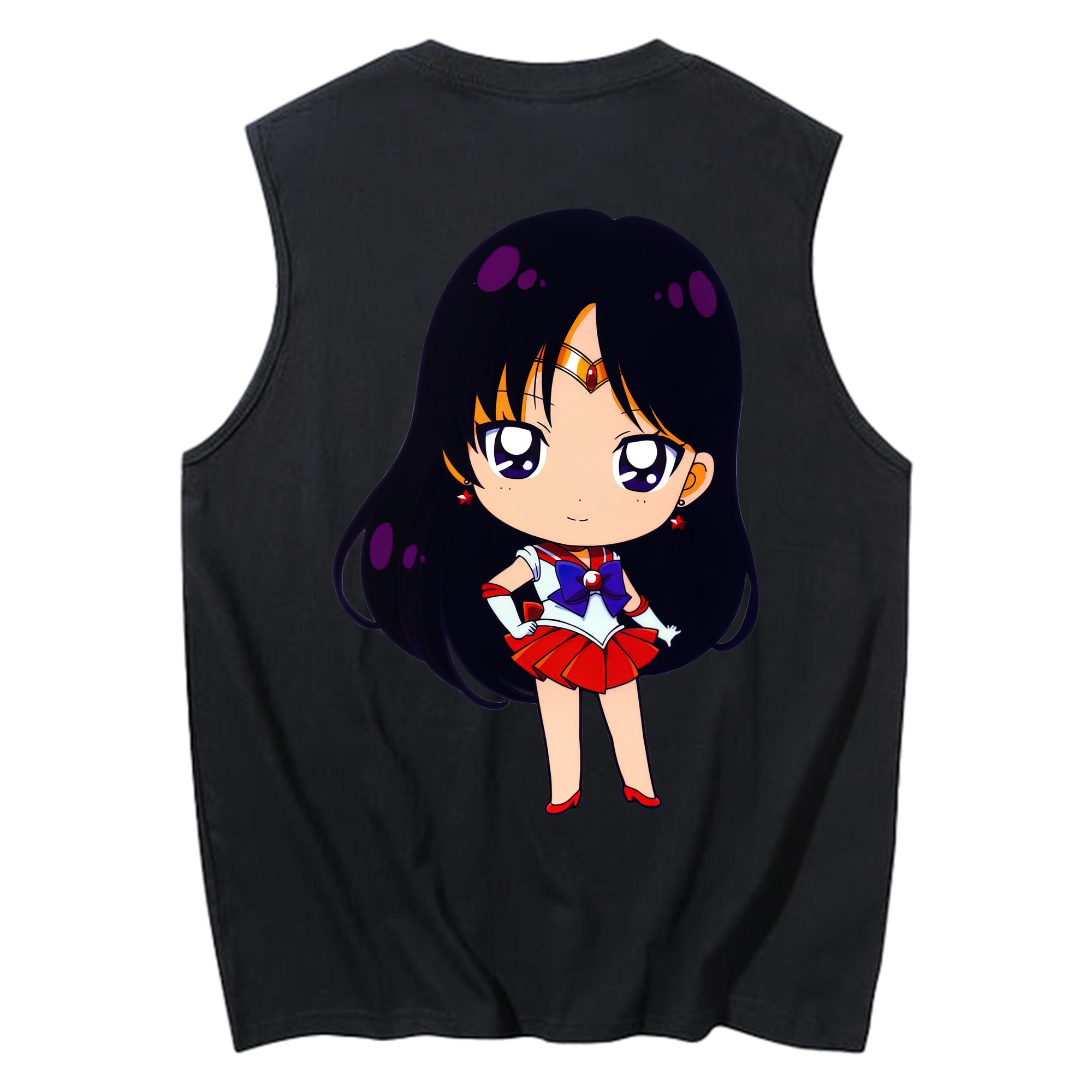 （画像用） 美少女戦士セーラームーン 火野レイ ひの レイ Sailor Moon Hino Rei （セーラーマーズ,Sailor Mars） コットン100％タンクトップ（背面プリント）