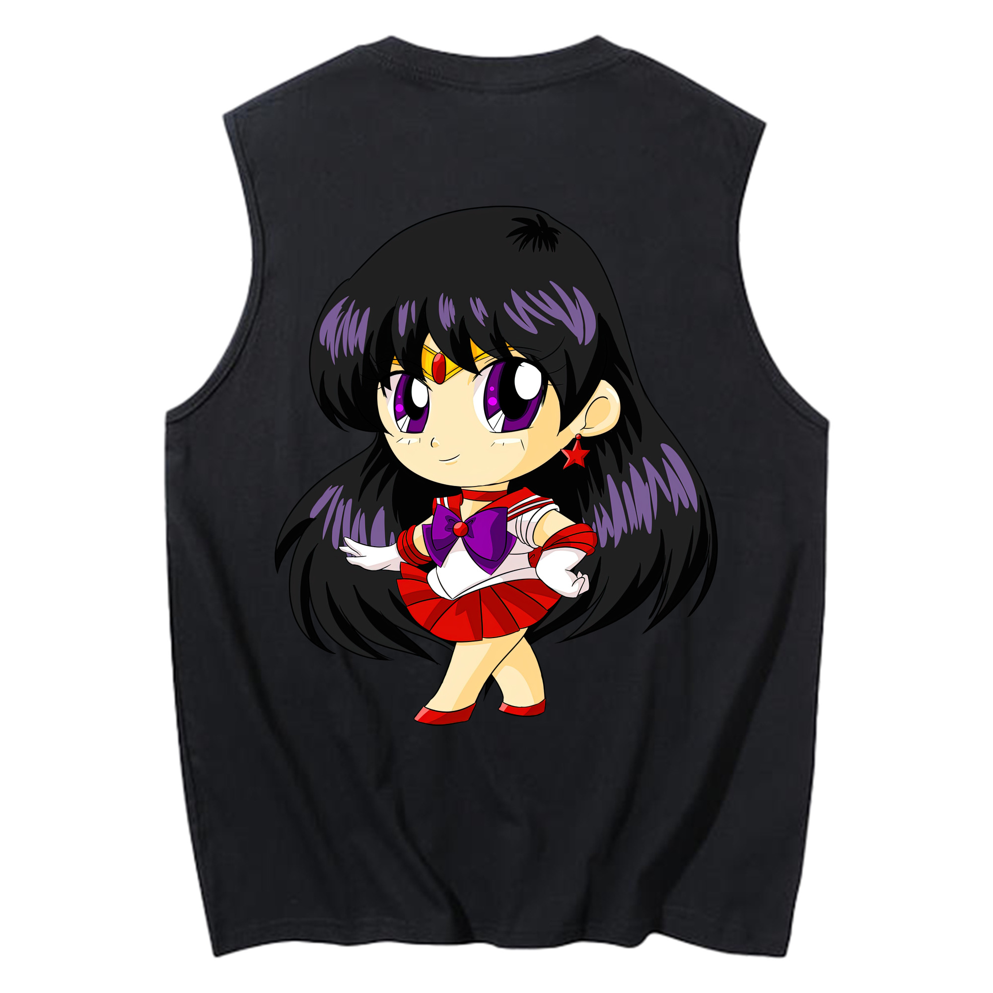（画像用） 美少女戦士セーラームーン 火野レイ ひの レイ Sailor Moon Hino Rei （セーラーマーズ,Sailor Mars） コットン100％タンクトップ（背面プリント）