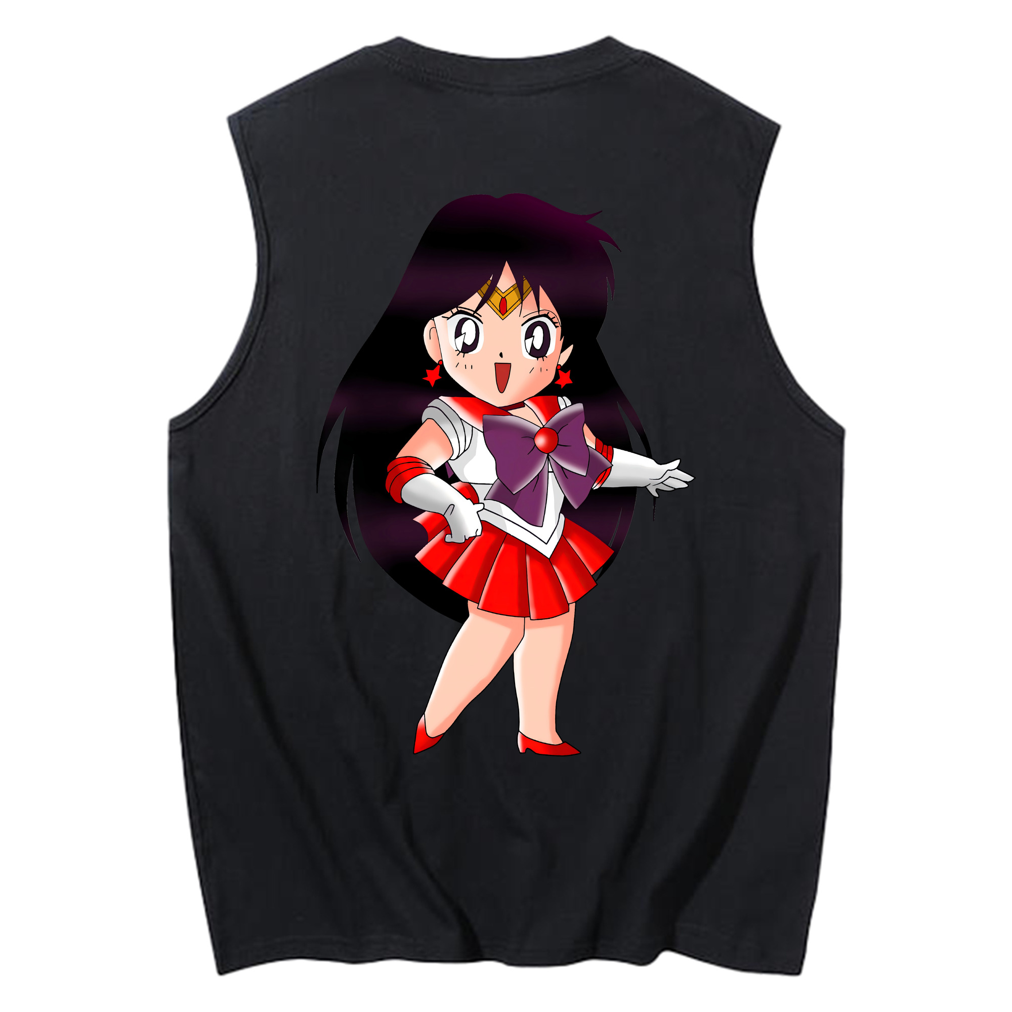 （画像用） 美少女戦士セーラームーン 火野レイ ひの レイ Sailor Moon Hino Rei （セーラーマーズ,Sailor Mars） コットン100％タンクトップ（背面プリント）
