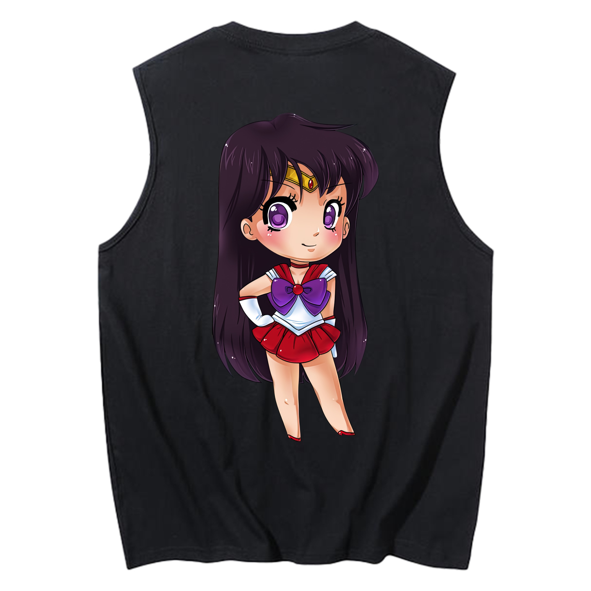 （画像用） 美少女戦士セーラームーン 火野レイ ひの レイ Sailor Moon Hino Rei （セーラーマーズ,Sailor Mars） コットン100％タンクトップ（背面プリント）