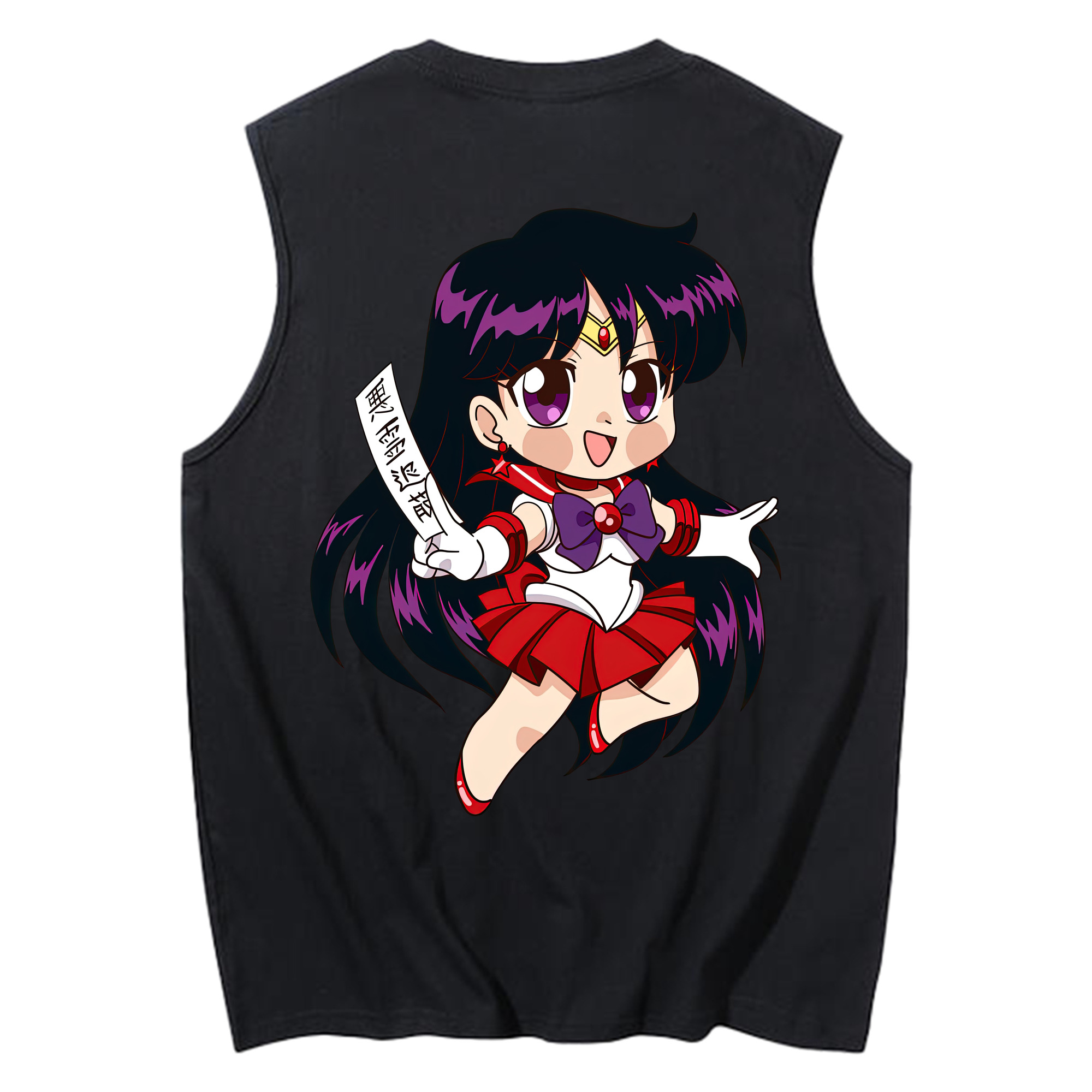 （画像用） 美少女戦士セーラームーン 火野レイ ひの レイ Sailor Moon Hino Rei （セーラーマーズ,Sailor Mars） コットン100％タンクトップ（背面プリント）