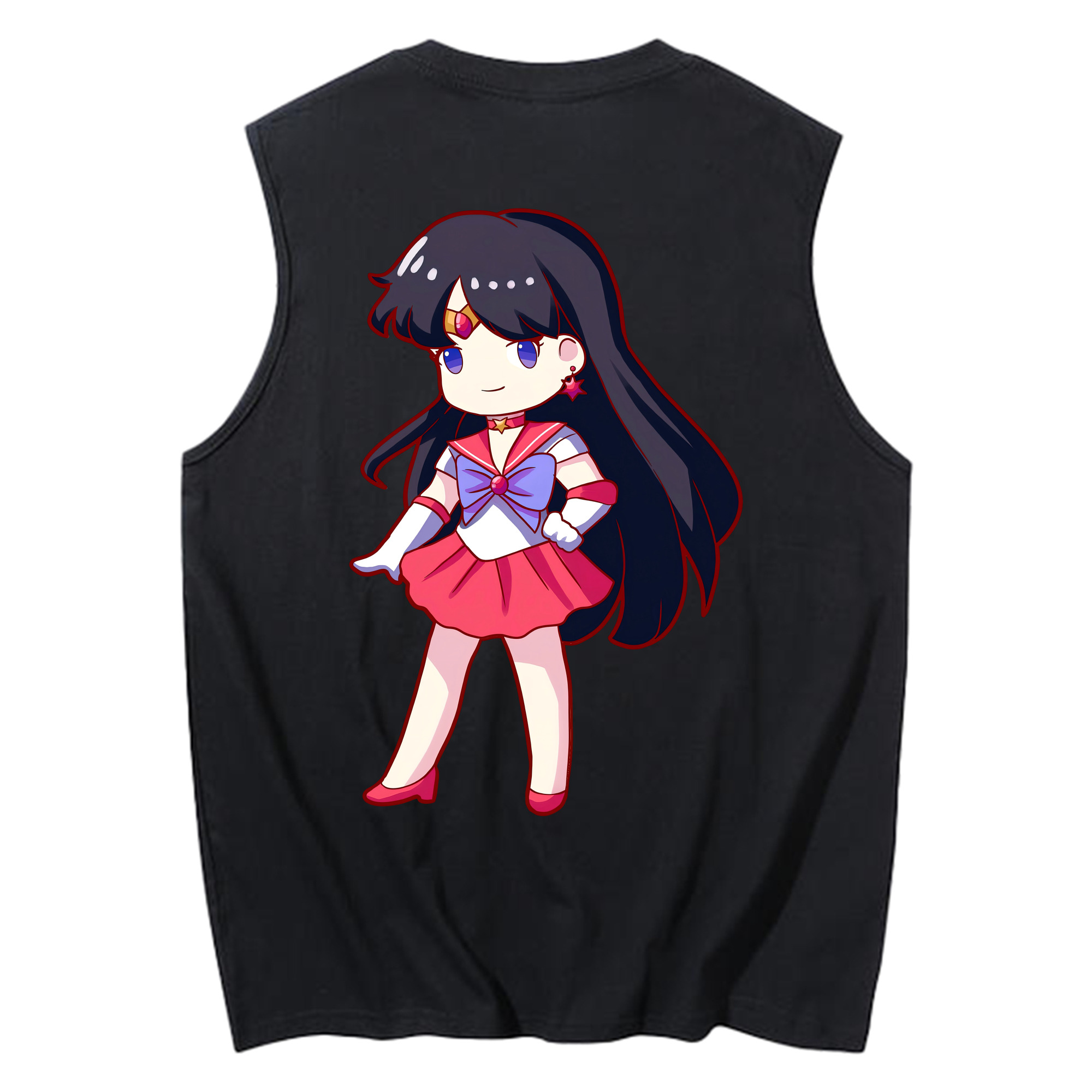 （画像用） 美少女戦士セーラームーン 火野レイ ひの レイ Sailor Moon Hino Rei （セーラーマーズ,Sailor Mars） コットン100％タンクトップ（背面プリント）