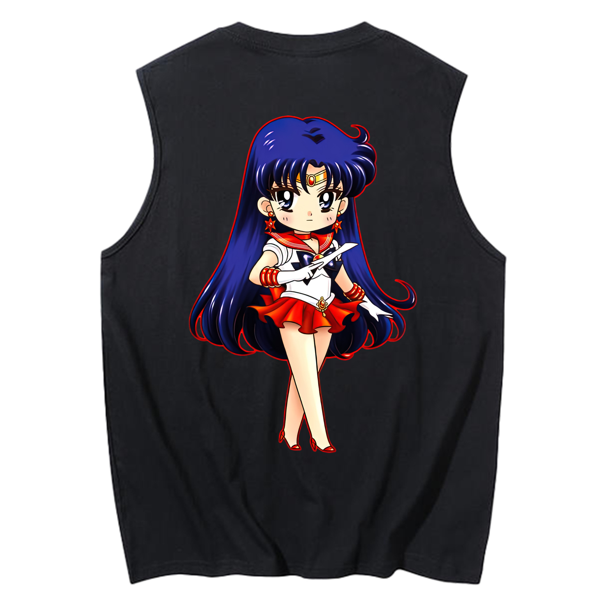 （画像用） 美少女戦士セーラームーン 火野レイ ひの レイ Sailor Moon Hino Rei （セーラーマーズ,Sailor Mars） コットン100％タンクトップ（背面プリント）
