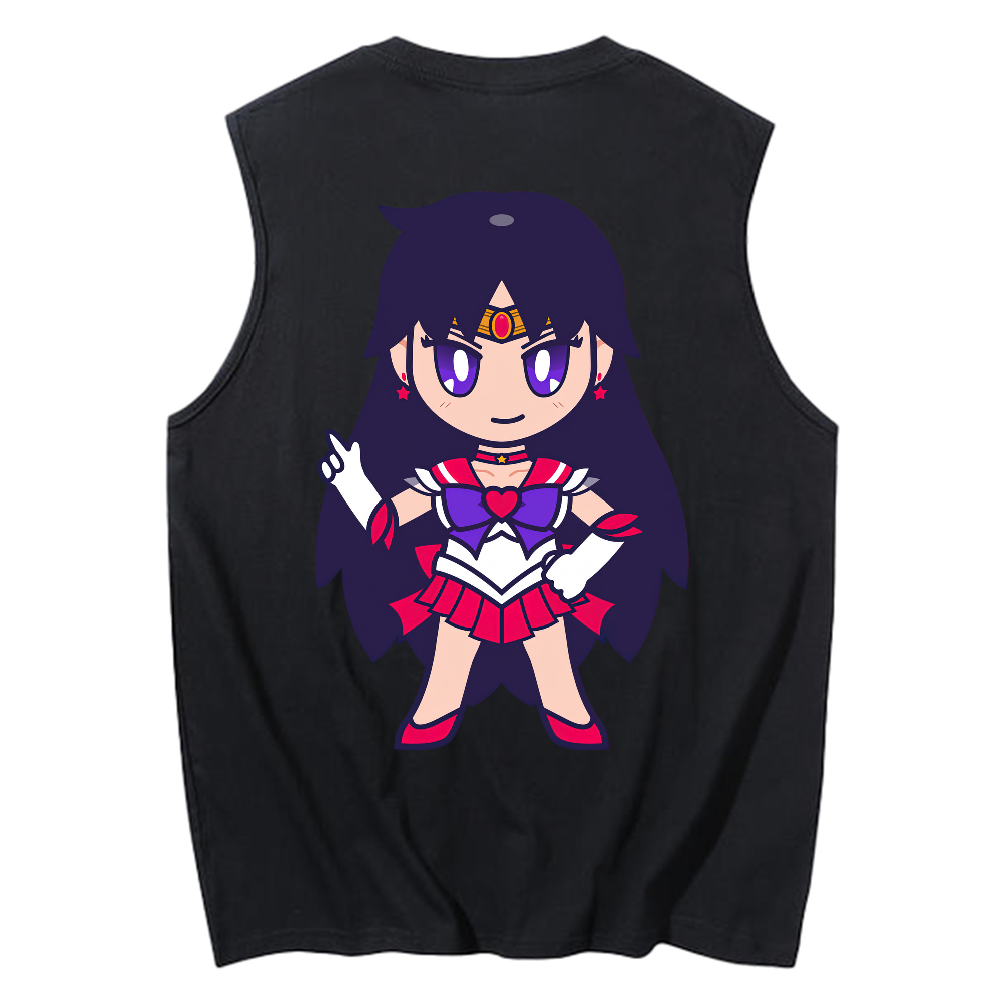 （画像用） 美少女戦士セーラームーン 火野レイ ひの レイ Sailor Moon Hino Rei （セーラーマーズ,Sailor Mars） コットン100％タンクトップ（背面プリント）