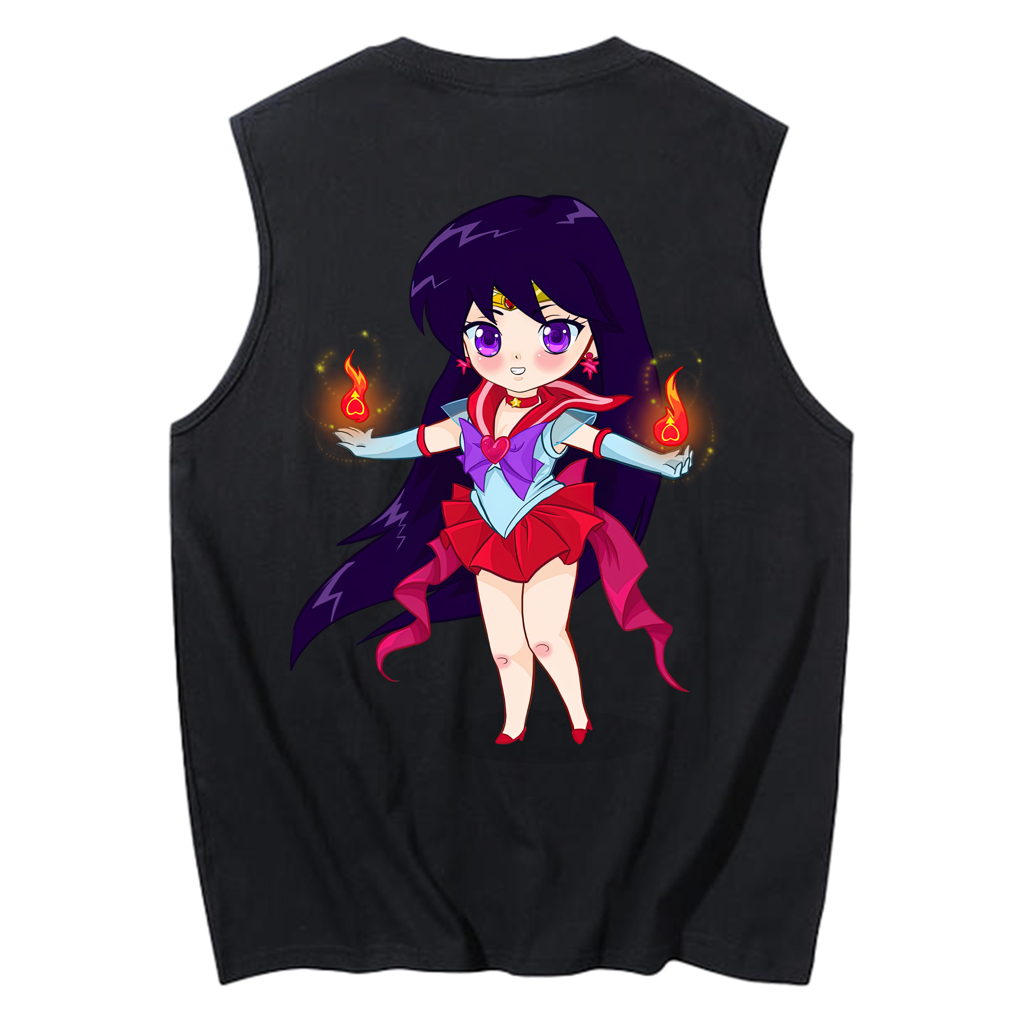 （画像用） 美少女戦士セーラームーン 火野レイ ひの レイ Sailor Moon Hino Rei （セーラーマーズ,Sailor Mars） コットン100％タンクトップ（背面プリント）