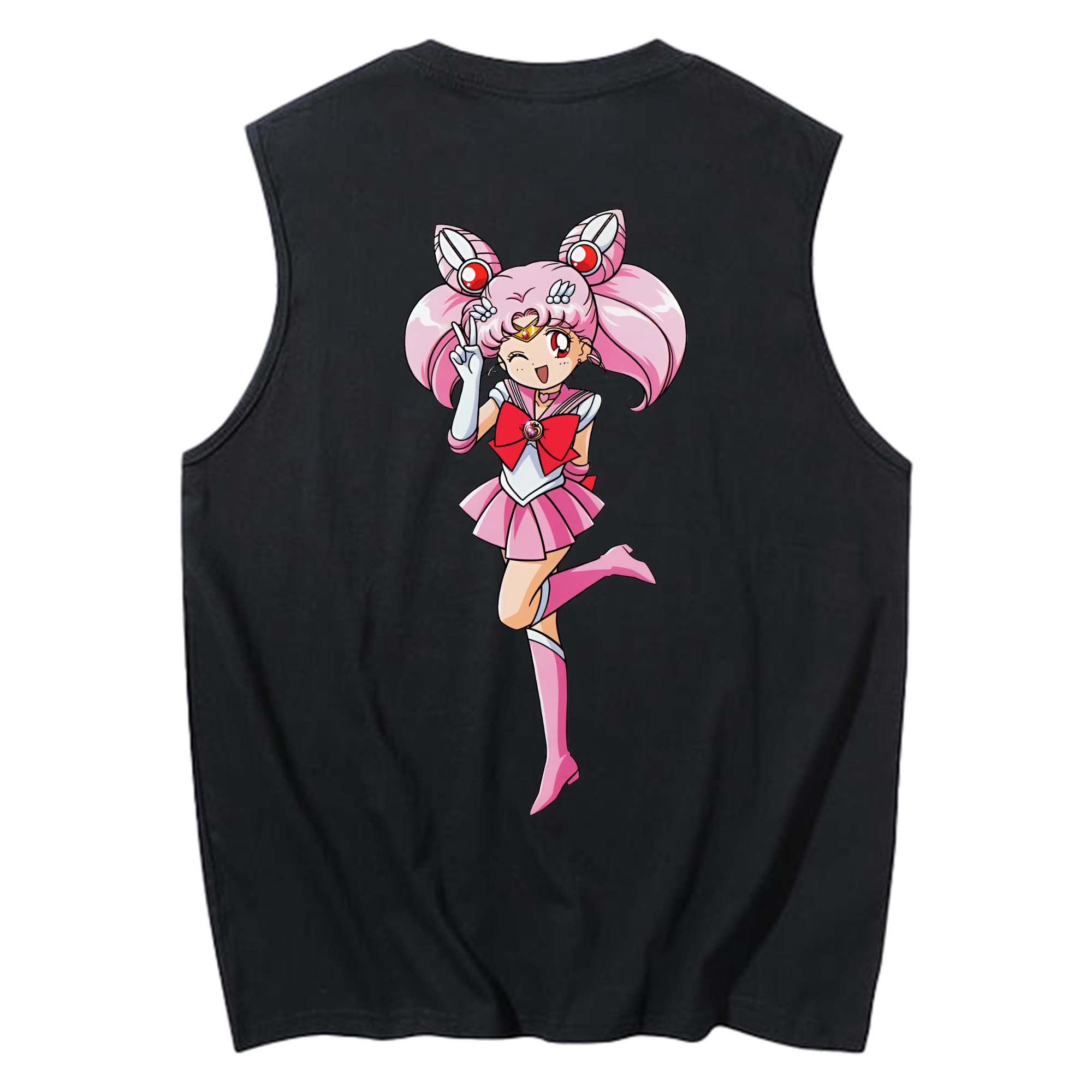 （画像用） 美少女戦士セーラームーン ちびうさ Sailor Moon Chibiusa Tsukino Usagi Small Lady Serenity コットン100％タンクトップ（背面プリント）