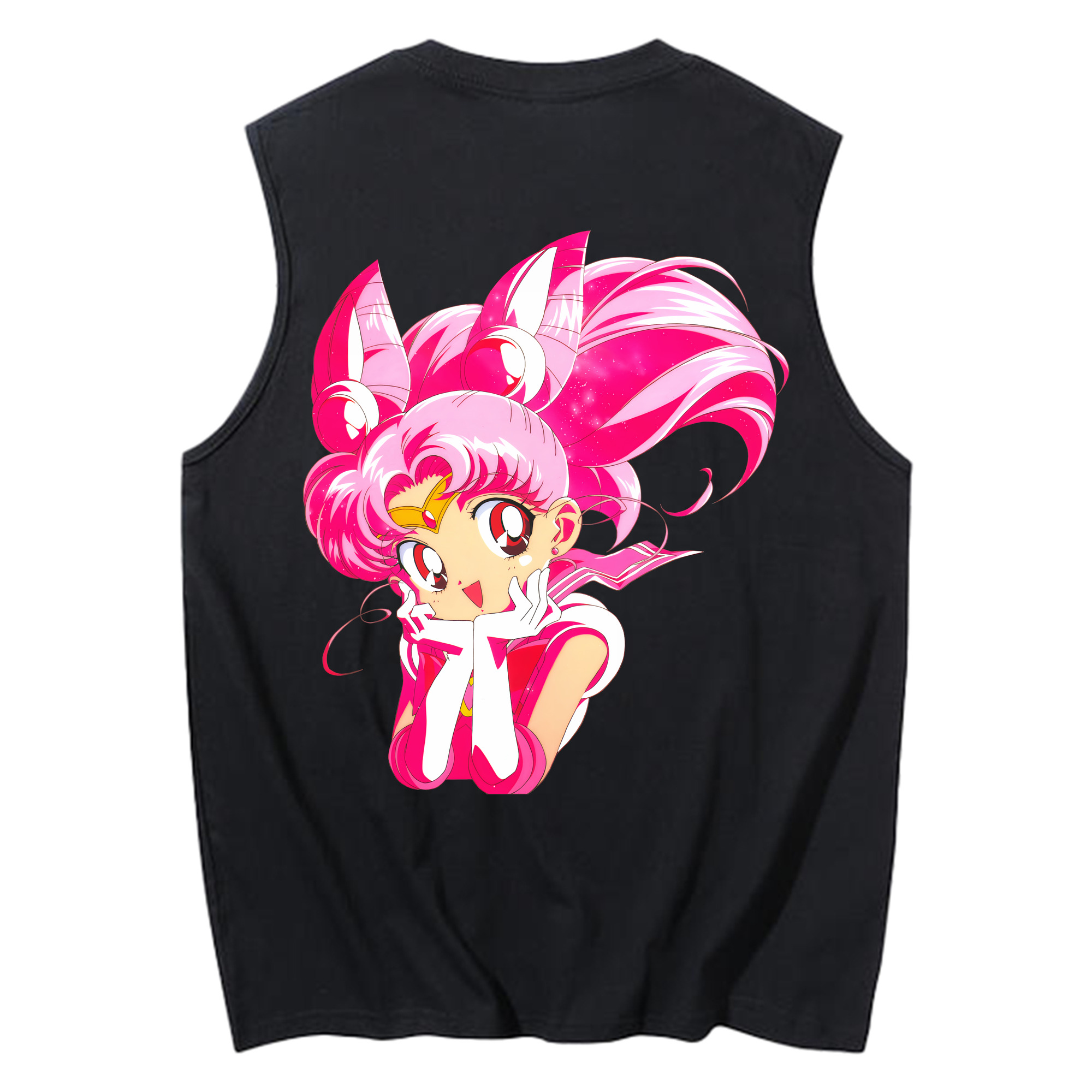 （画像用） 美少女戦士セーラームーン ちびうさ Sailor Moon Chibiusa Tsukino Usagi Small Lady Serenity コットン100％タンクトップ（背面プリント）