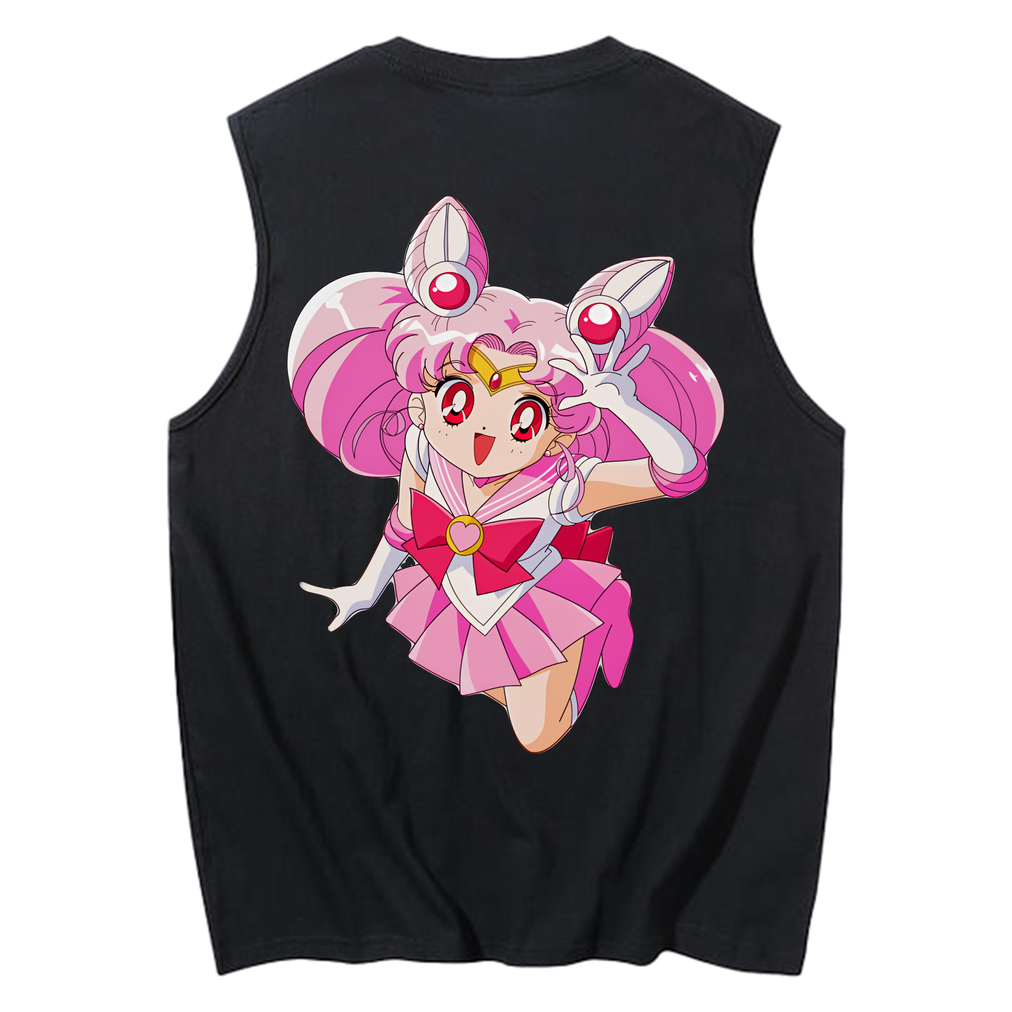 （画像用） 美少女戦士セーラームーン ちびうさ Sailor Moon Chibiusa Tsukino Usagi Small Lady Serenity コットン100％タンクトップ（背面プリント）