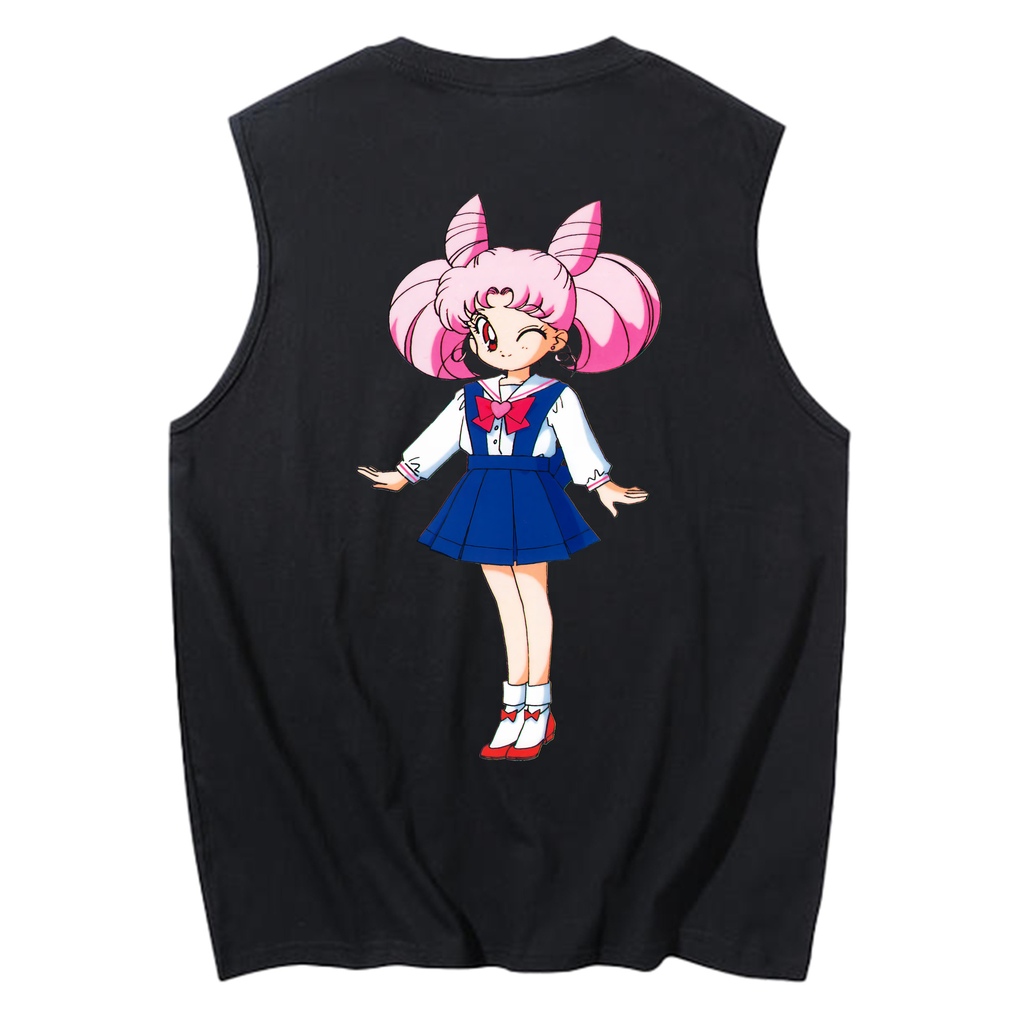 （画像用） 美少女戦士セーラームーン ちびうさ Sailor Moon Chibiusa Tsukino Usagi Small Lady Serenity コットン100％タンクトップ（背面プリント）