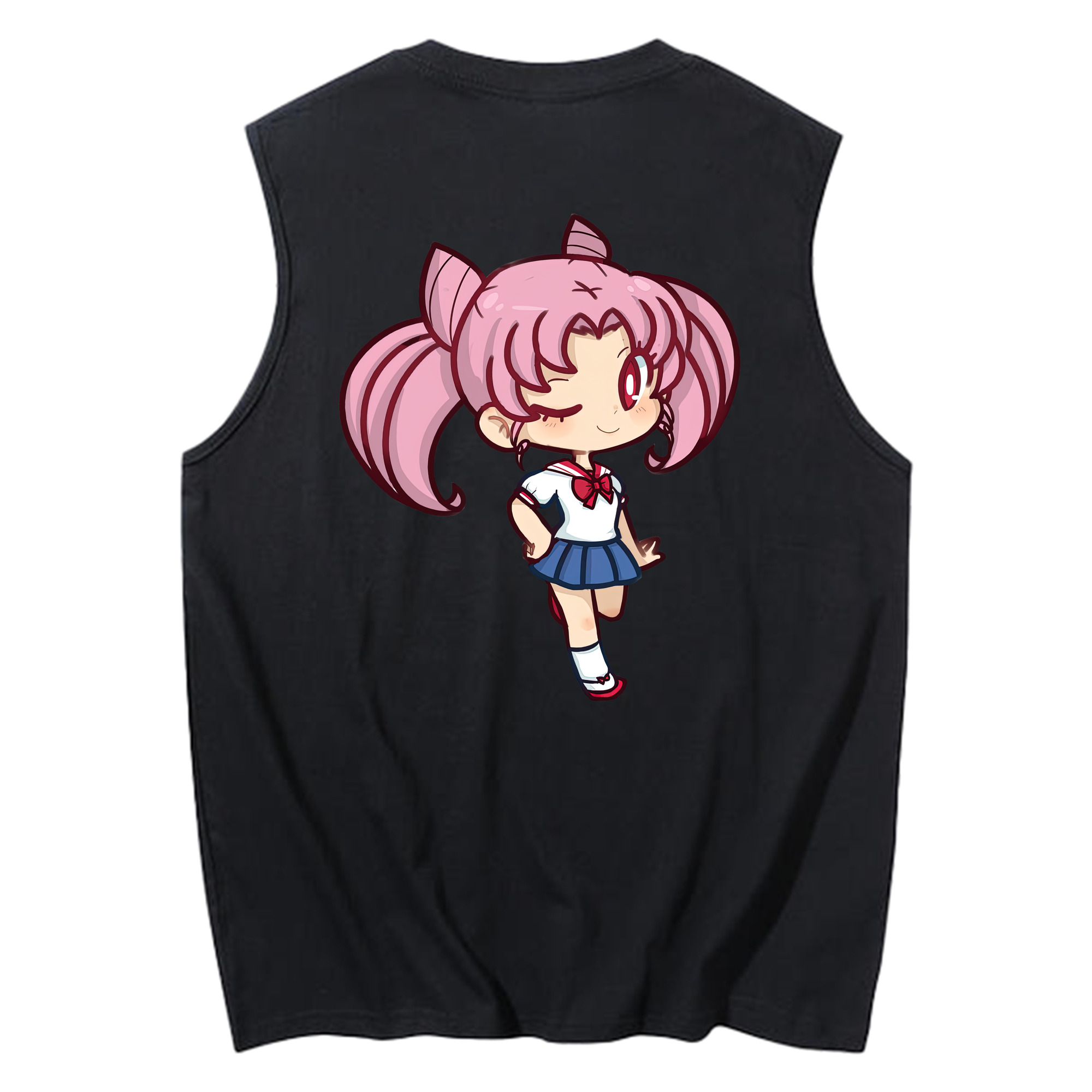 （画像用） 美少女戦士セーラームーン ちびうさ Sailor Moon Chibiusa Tsukino Usagi Small Lady Serenity コットン100％タンクトップ（背面プリント）