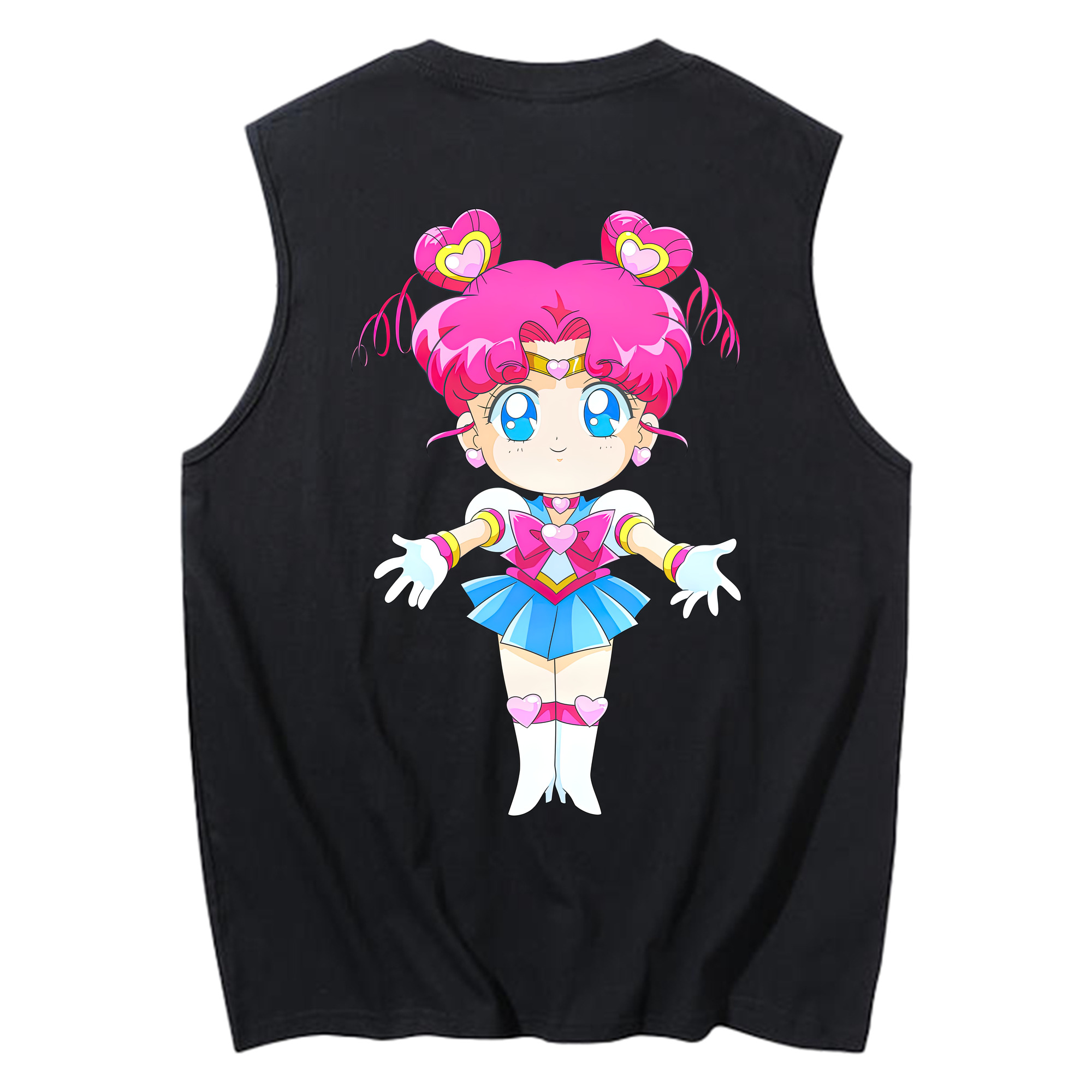 （画像用） 美少女戦士セーラームーン ちびうさ Sailor Moon Chibiusa Tsukino Usagi Small Lady Serenity コットン100％タンクトップ（背面プリント）
