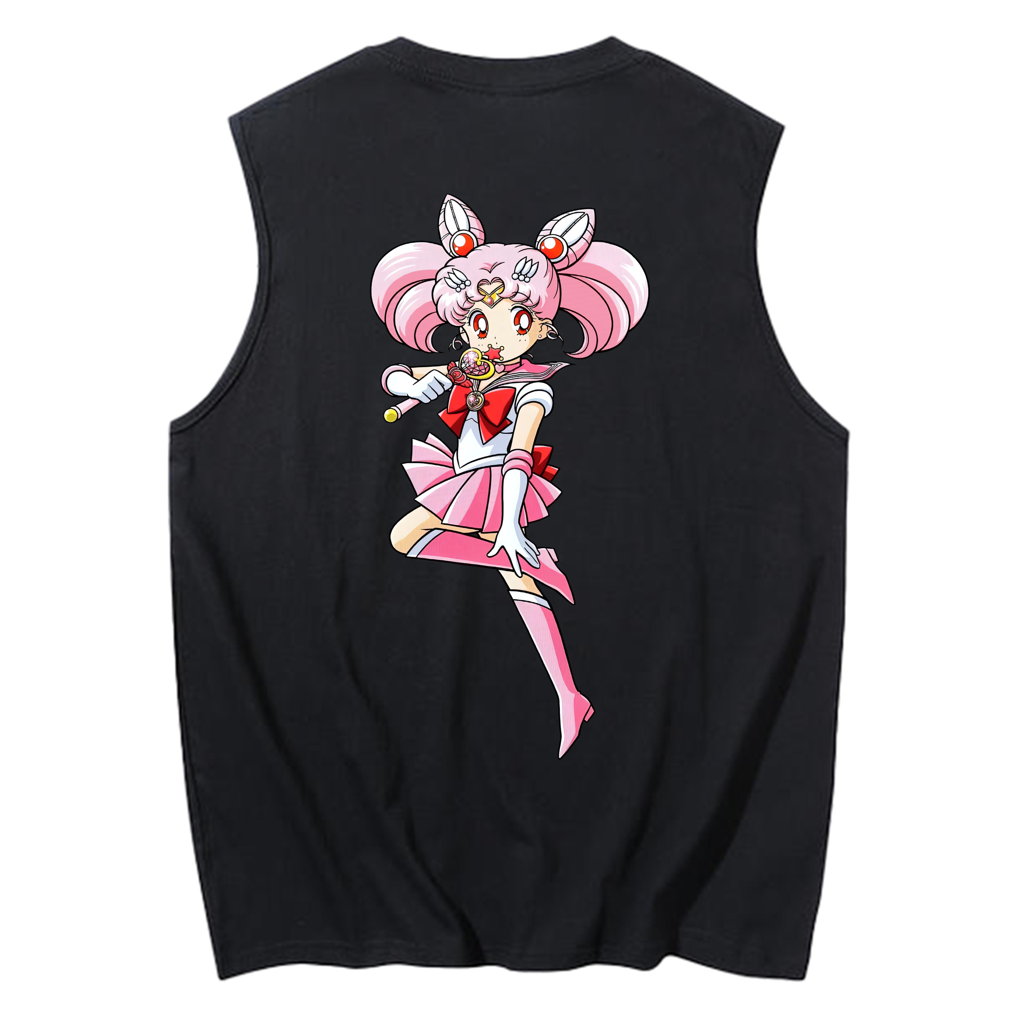 （画像用） 美少女戦士セーラームーン ちびうさ Sailor Moon Chibiusa Tsukino Usagi Small Lady Serenity コットン100％タンクトップ（背面プリント）