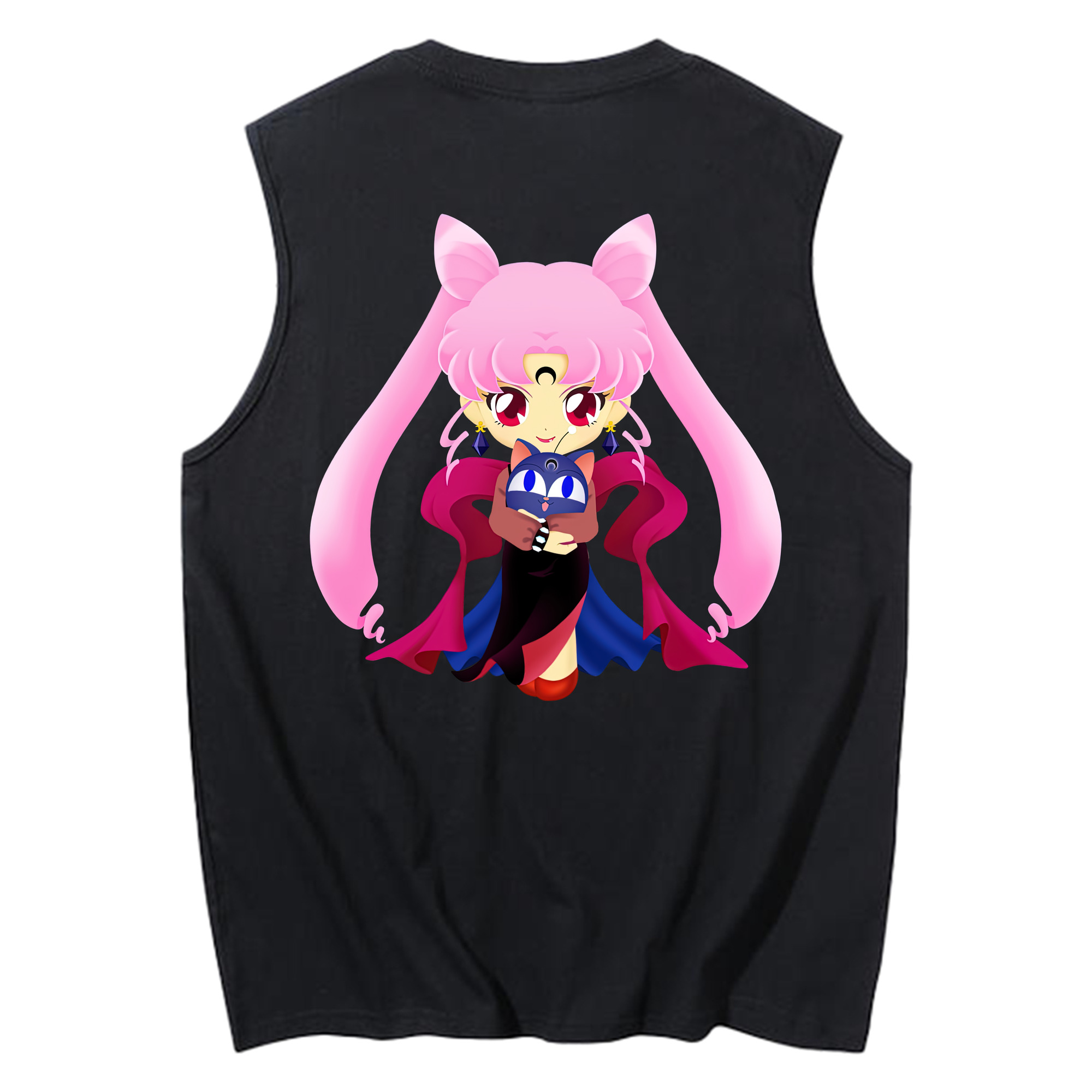 （画像用） 美少女戦士セーラームーン ちびうさ Sailor Moon Chibiusa Tsukino Usagi Small Lady Serenity コットン100％タンクトップ（背面プリント）
