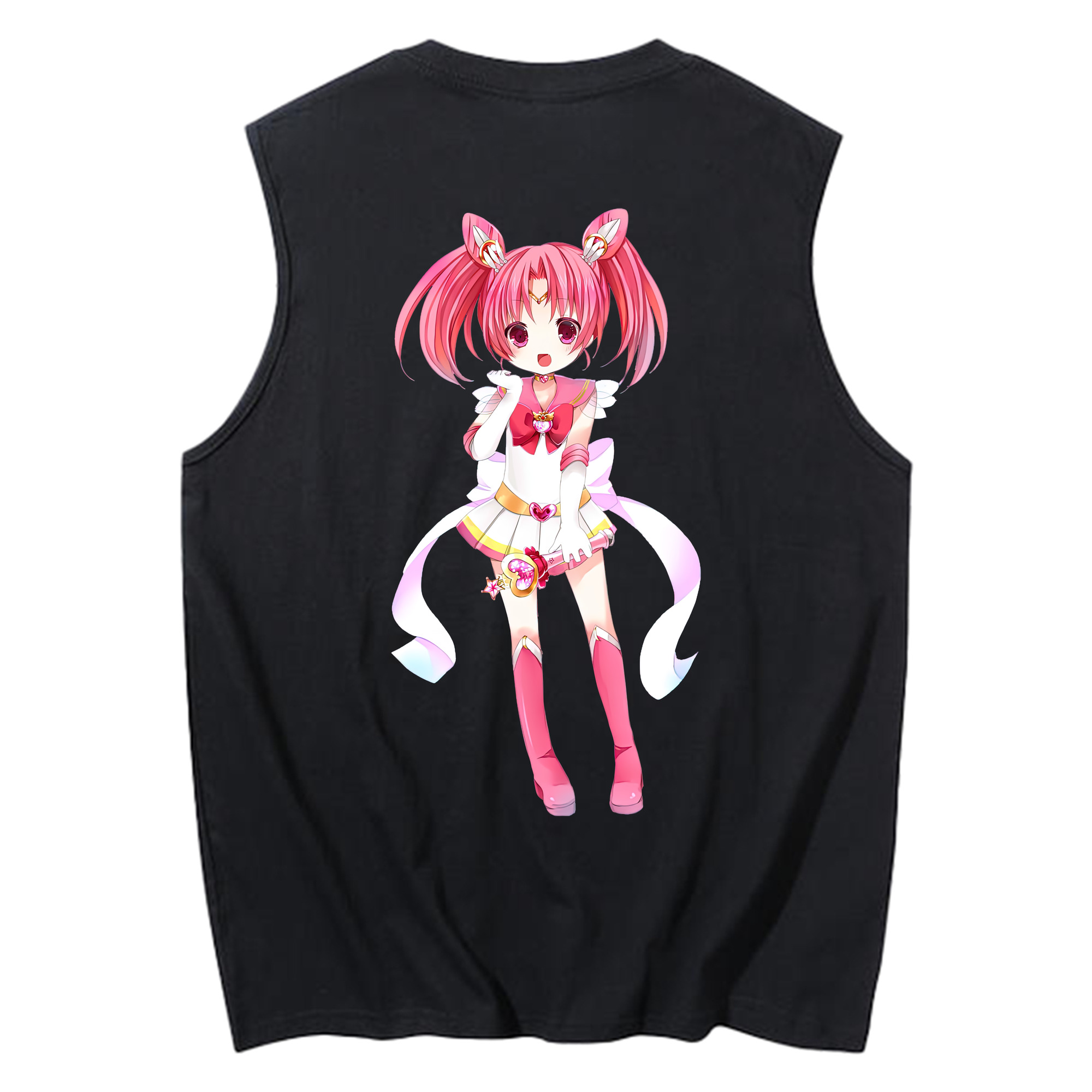 （画像用） 美少女戦士セーラームーン ちびうさ Sailor Moon Chibiusa Tsukino Usagi Small Lady Serenity コットン100％タンクトップ（背面プリント）