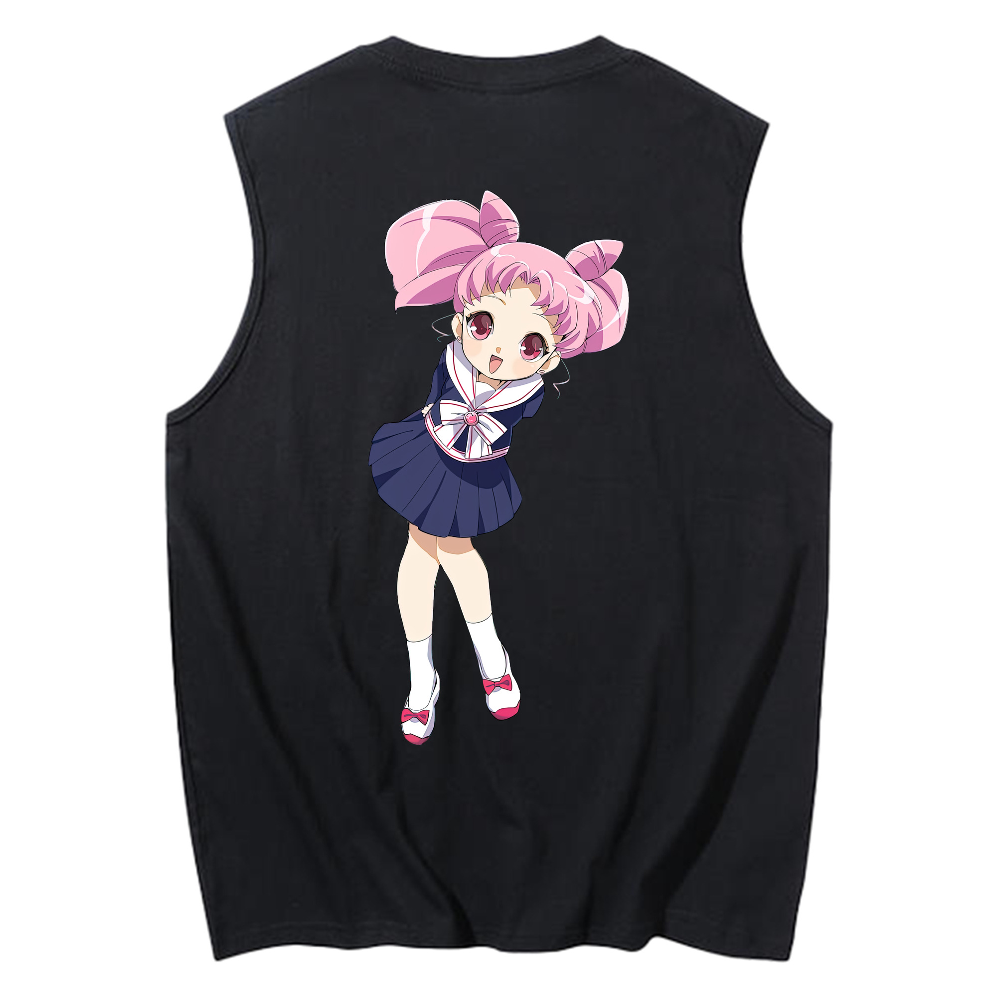 （画像用） 美少女戦士セーラームーン ちびうさ Sailor Moon Chibiusa Tsukino Usagi Small Lady Serenity コットン100％タンクトップ（背面プリント）
