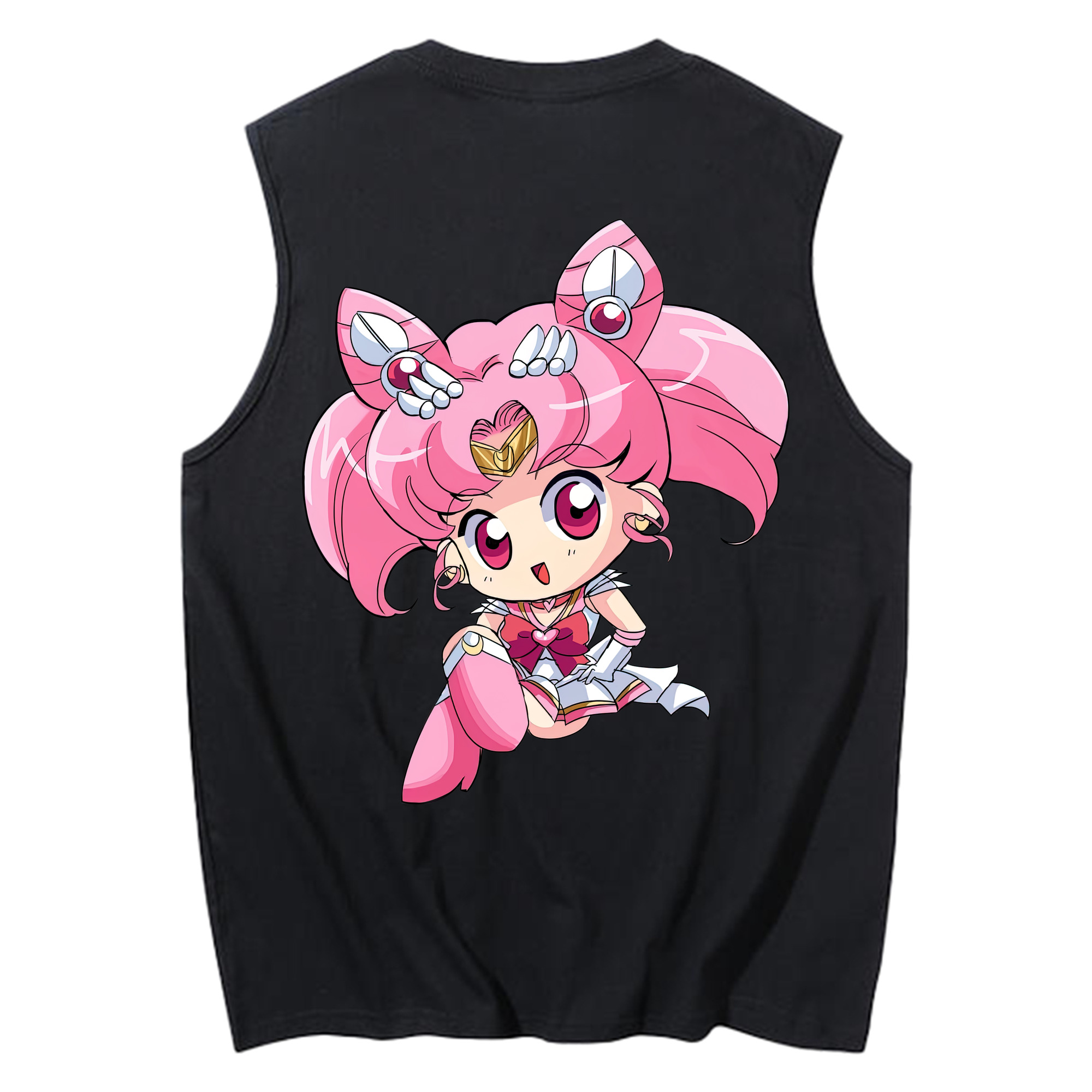 （画像用） 美少女戦士セーラームーン ちびうさ Sailor Moon Chibiusa Tsukino Usagi Small Lady Serenity コットン100％タンクトップ（背面プリント）