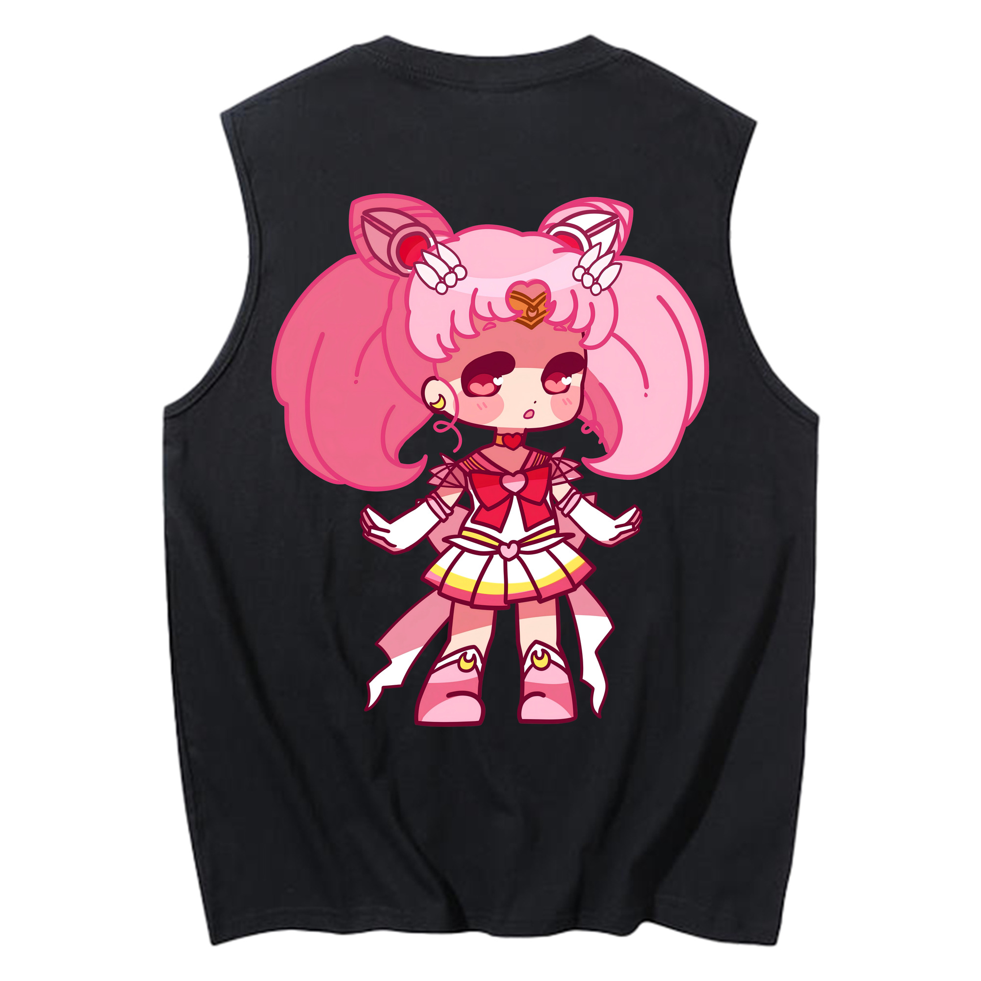 （画像用） 美少女戦士セーラームーン ちびうさ Sailor Moon Chibiusa Tsukino Usagi Small Lady Serenity コットン100％タンクトップ（背面プリント）