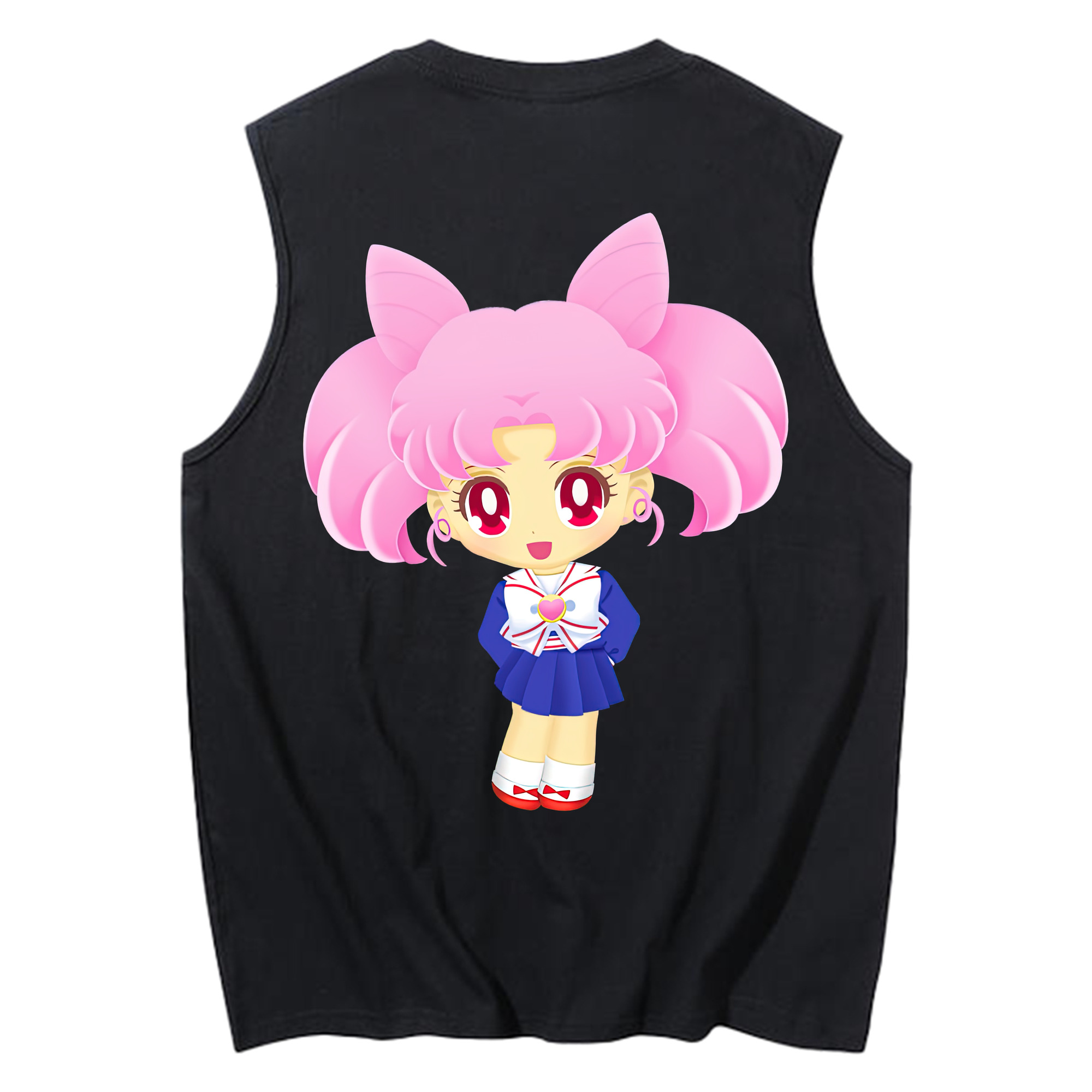 （画像用） 美少女戦士セーラームーン ちびうさ Sailor Moon Chibiusa Tsukino Usagi Small Lady Serenity コットン100％タンクトップ（背面プリント）