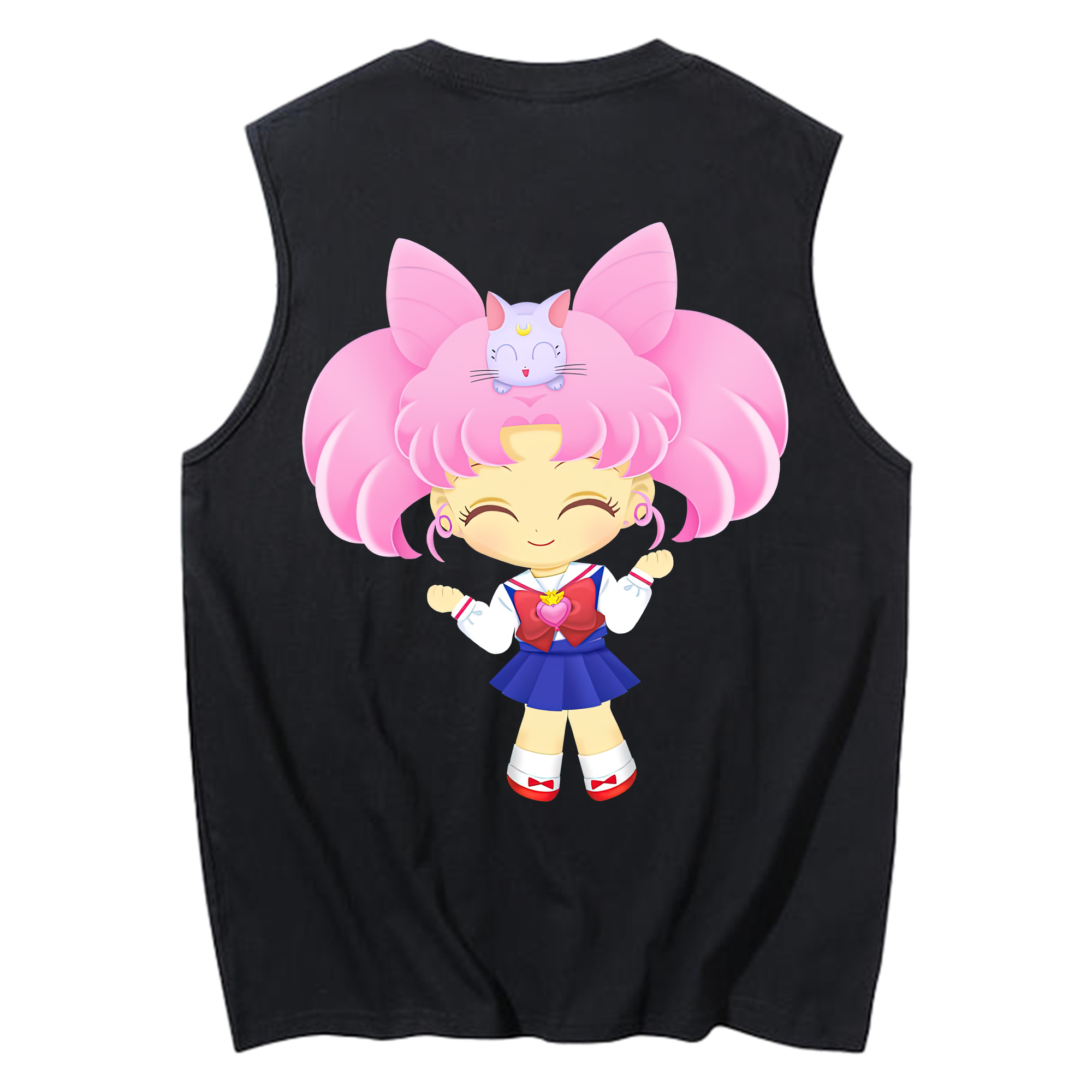 （画像用） 美少女戦士セーラームーン ちびうさ Sailor Moon Chibiusa Tsukino Usagi Small Lady Serenity コットン100％タンクトップ（背面プリント）
