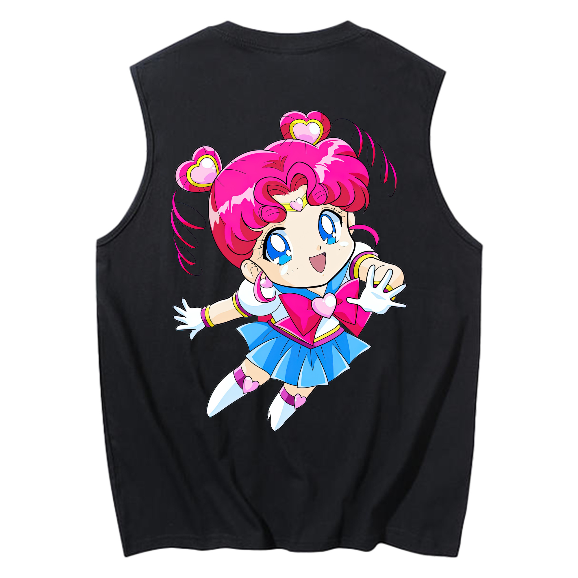 （画像用） 美少女戦士セーラームーン ちびうさ Sailor Moon Chibiusa Tsukino Usagi Small Lady Serenity コットン100％タンクトップ（背面プリント）