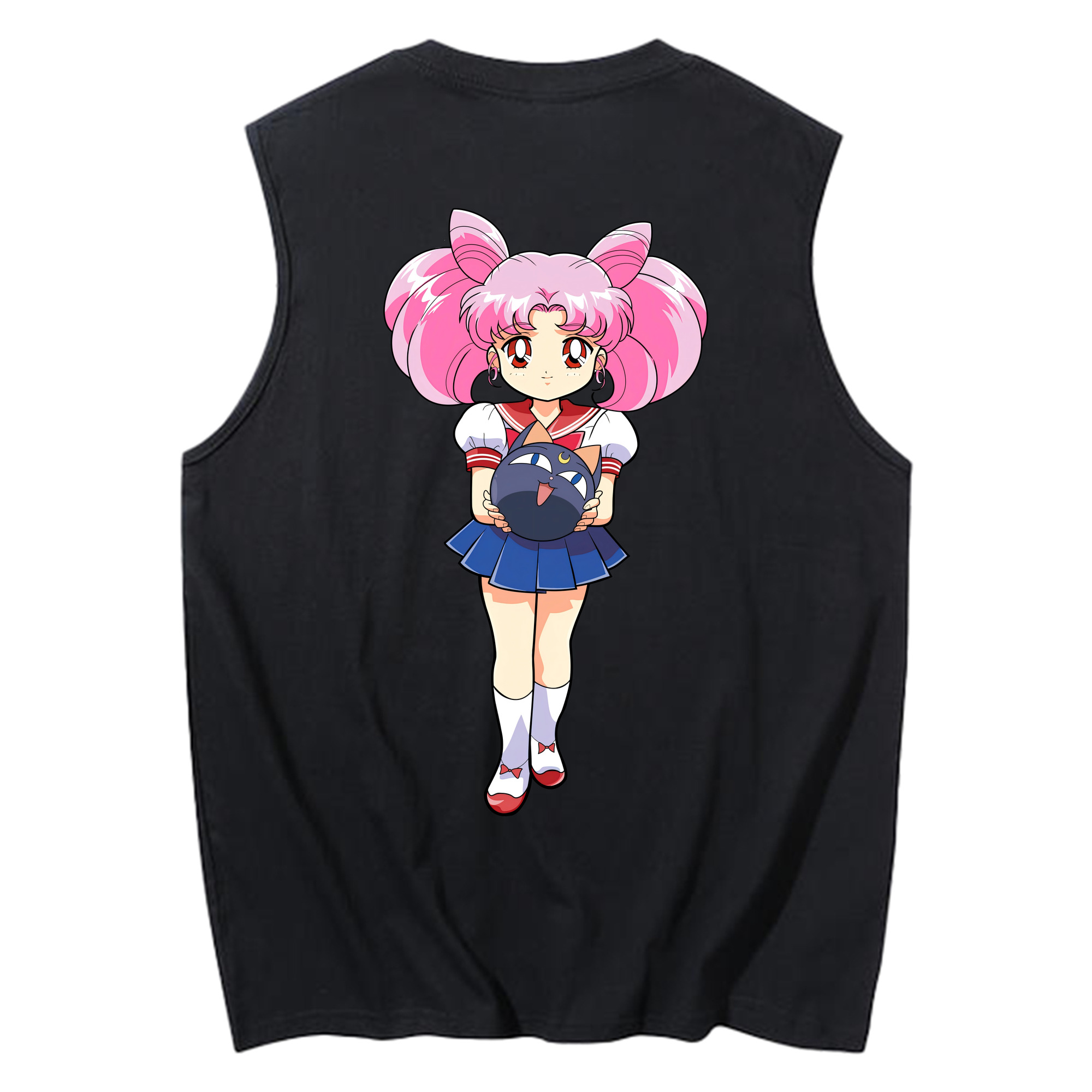 （画像用） 美少女戦士セーラームーン ちびうさ Sailor Moon Chibiusa Tsukino Usagi Small Lady Serenity コットン100％タンクトップ（背面プリント）