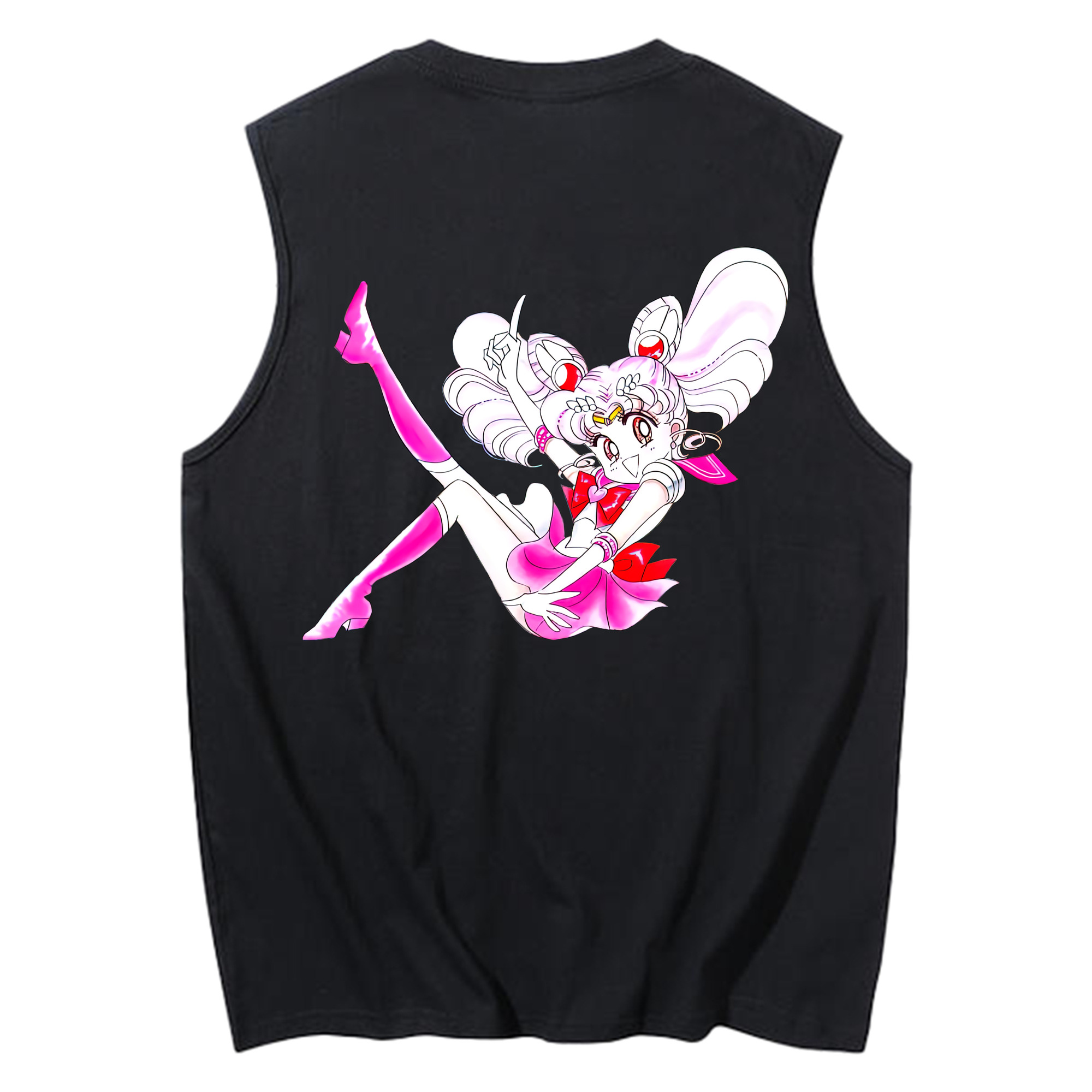 （画像用） 美少女戦士セーラームーン ちびうさ Sailor Moon Chibiusa Tsukino Usagi Small Lady Serenity コットン100％タンクトップ（背面プリント）