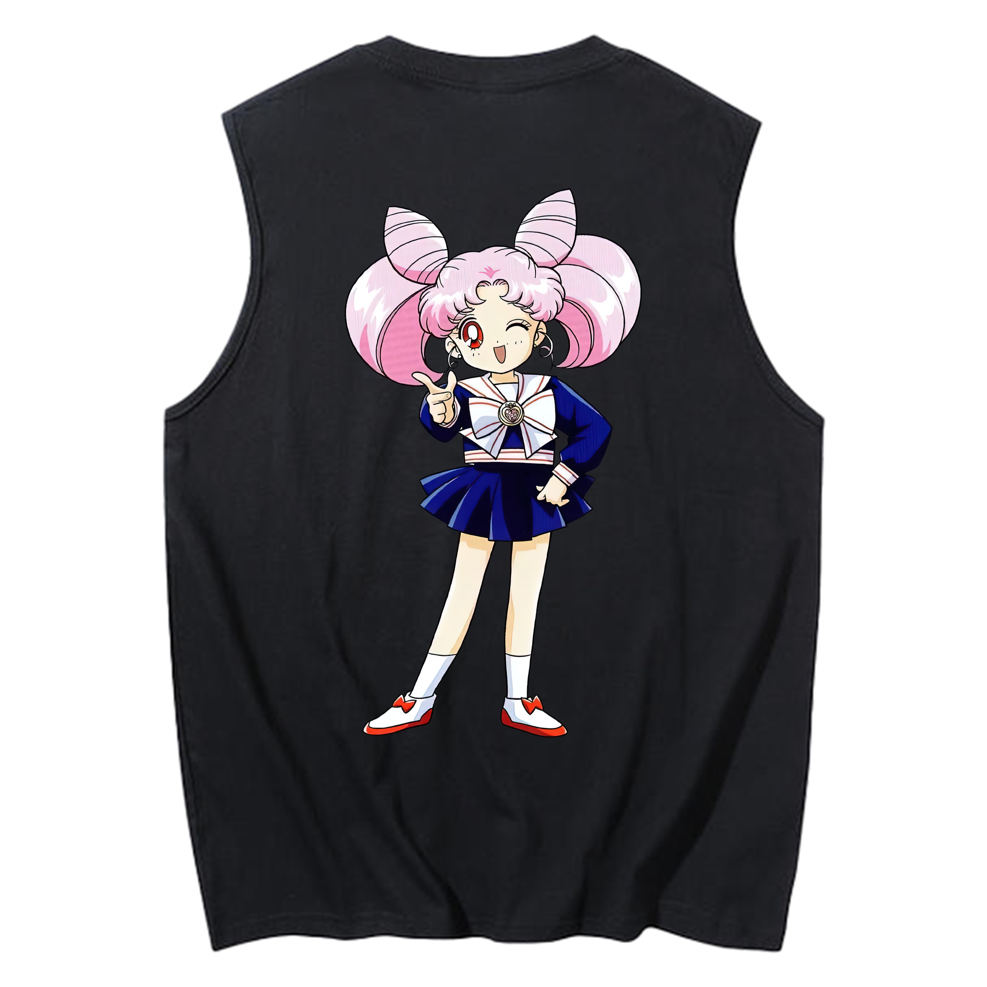 （画像用） 美少女戦士セーラームーン ちびうさ Sailor Moon Chibiusa Tsukino Usagi Small Lady Serenity コットン100％タンクトップ（背面プリント）