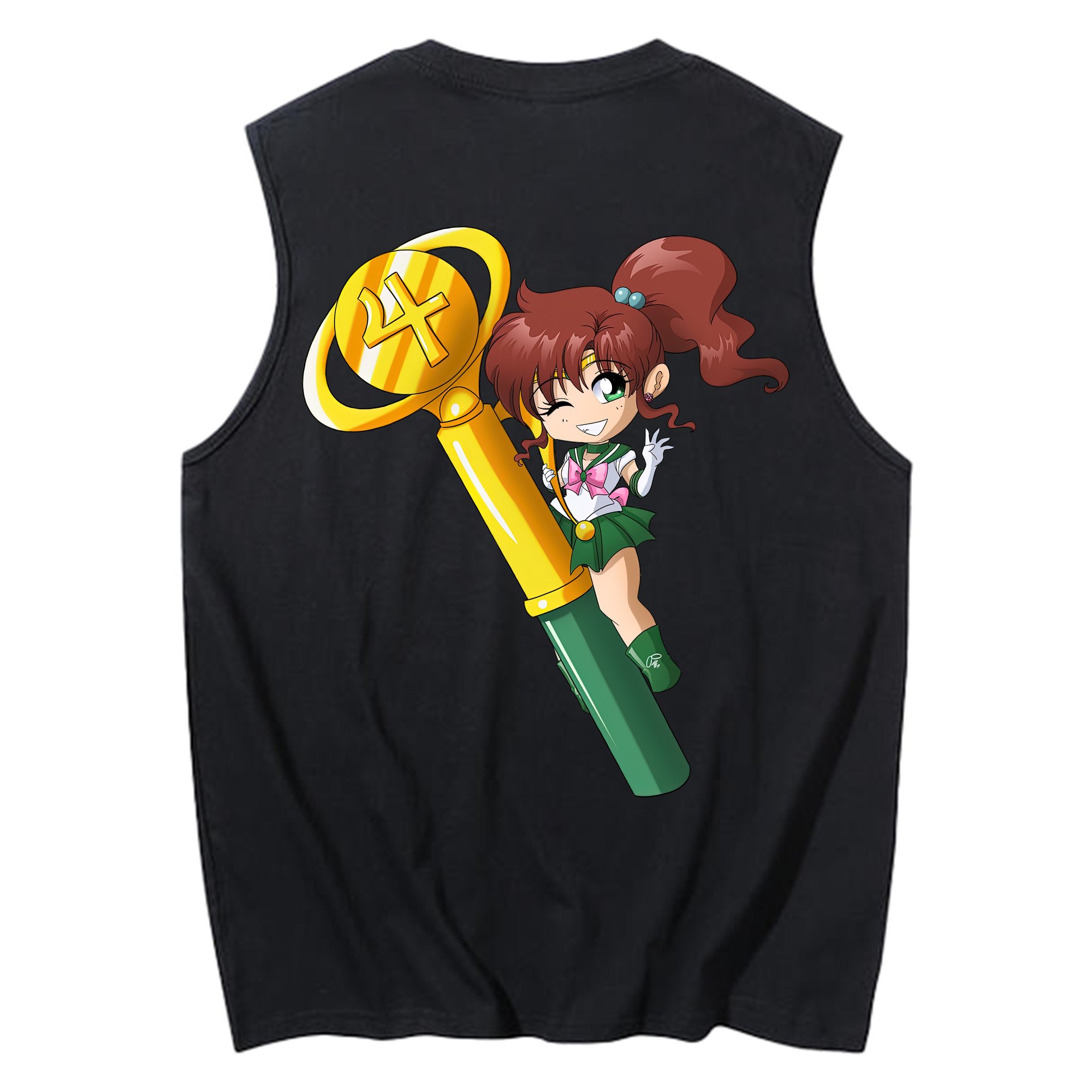 （画像用） 美少女戦士セーラームーン 木野 まこと きの まこと Sailor Moon Kino Makoto （セーラージュピター；Sailor Jupiter） コットン100％タンクトップ（背面プリント）